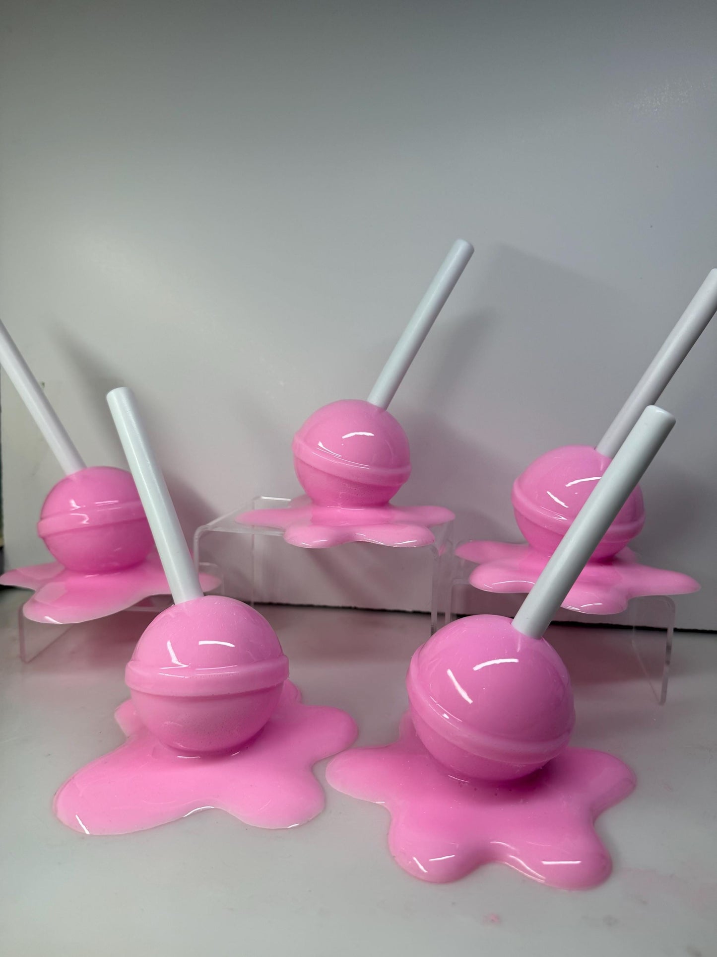 Melting Lollipop Resin Sculpture – Demure Princess Pink