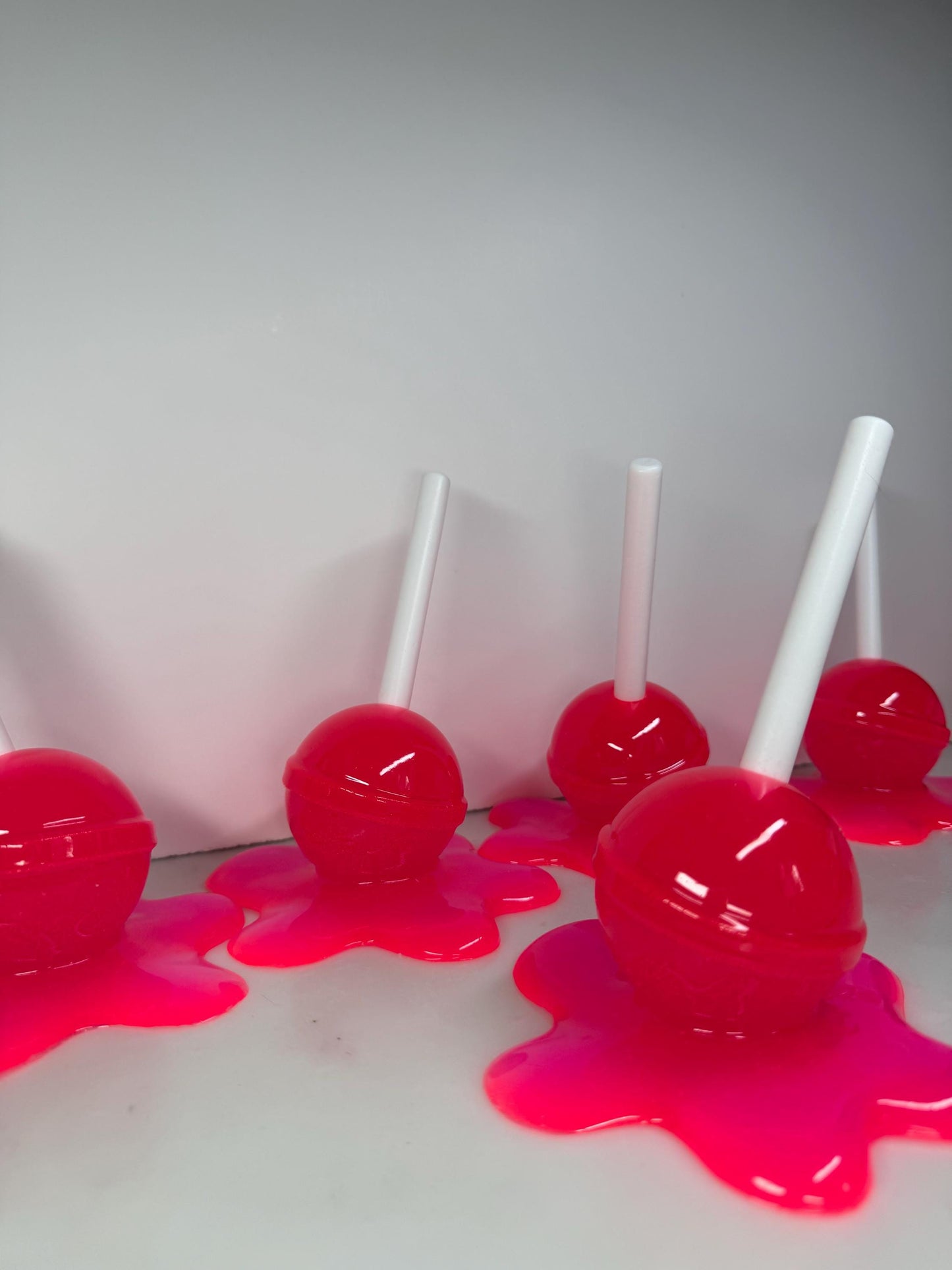 Melting Lollipop Extra Large Pop Art Decor Dopamine Neon Pink, Resin Sculpture, Candy Art