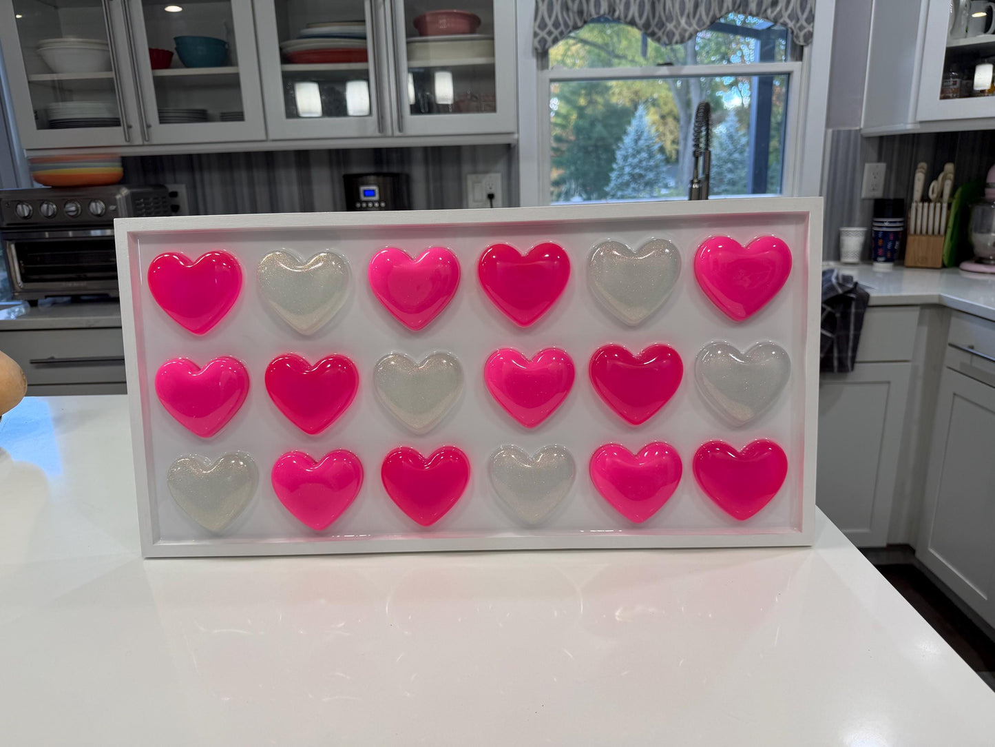 Pink Resin Gummy Hearts Pop Art: Extra Large 3D Wall Decor, Nursery Kids Room Decor, Custom Gallery Wall Art, Statement Wall