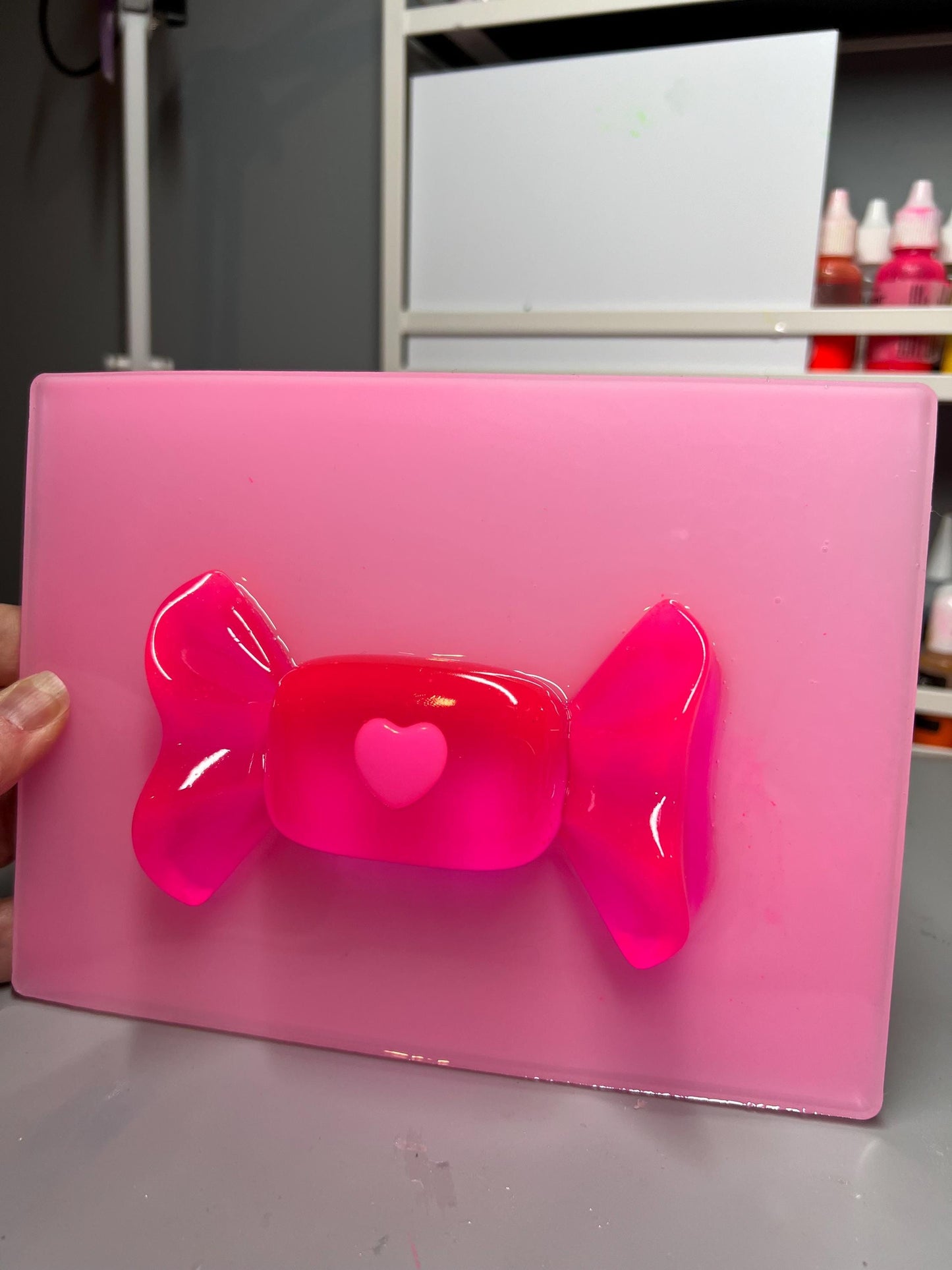 Pink Resin Gummy Candy Wall Art: 3D Pop Art Nursery Decor