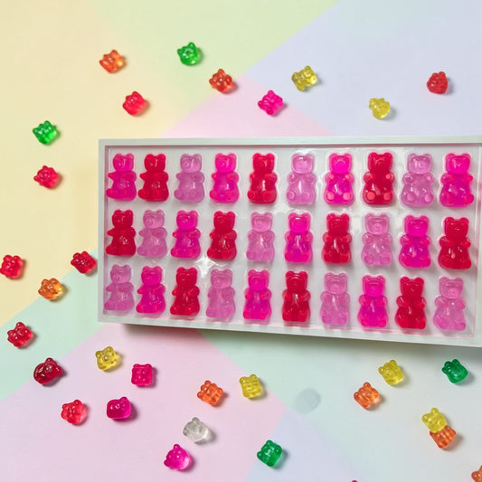 Shades of Pinks Extra Large Pink Resin Gummy Bear Wall Art: 3D Pop Art Decor Glitter, Pink Dopamine Statement Wall Decor