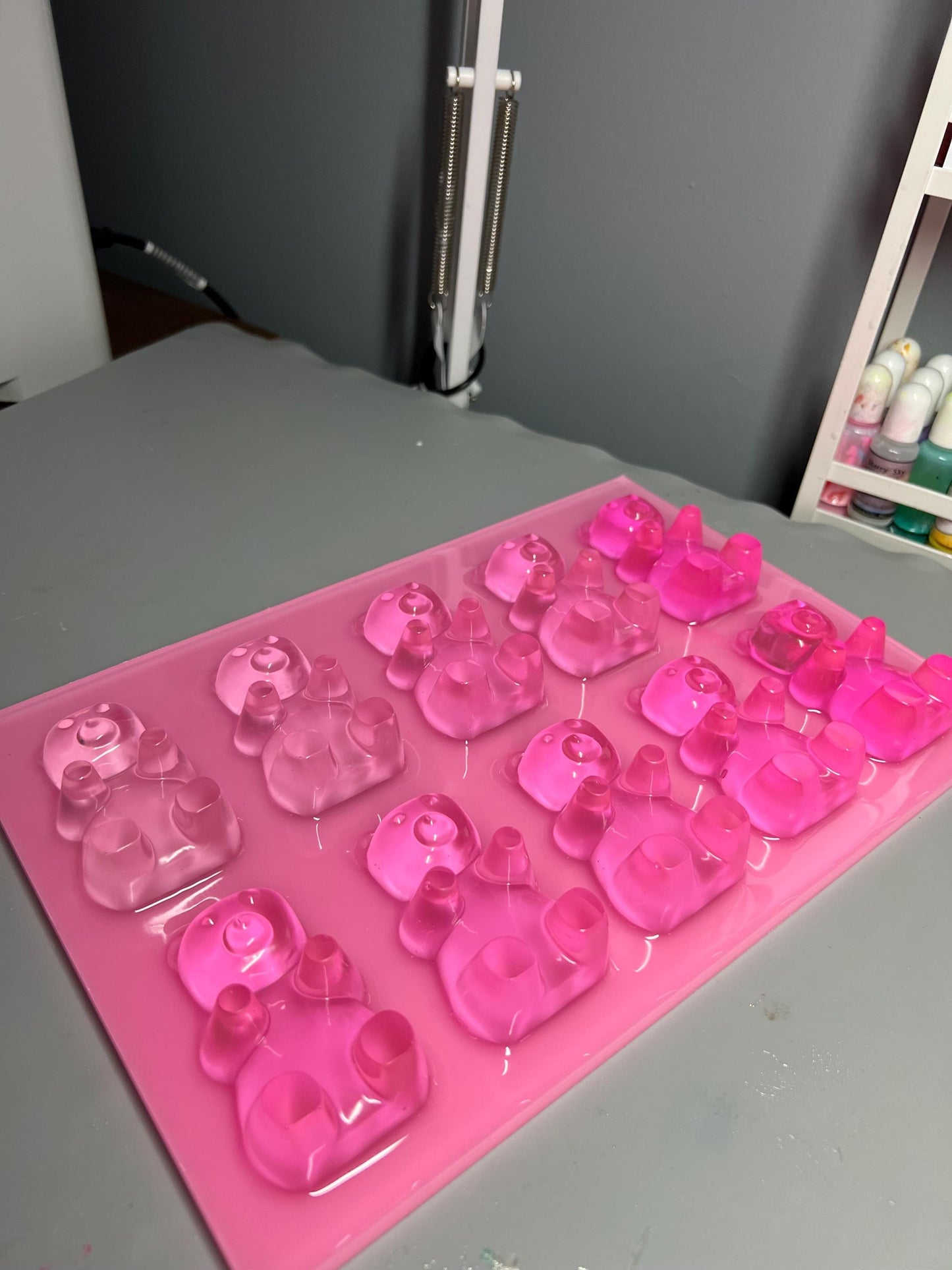 Handmade 3D Pink Gummy Bear Wall Art: Nursery Decor (12x8 inches)
