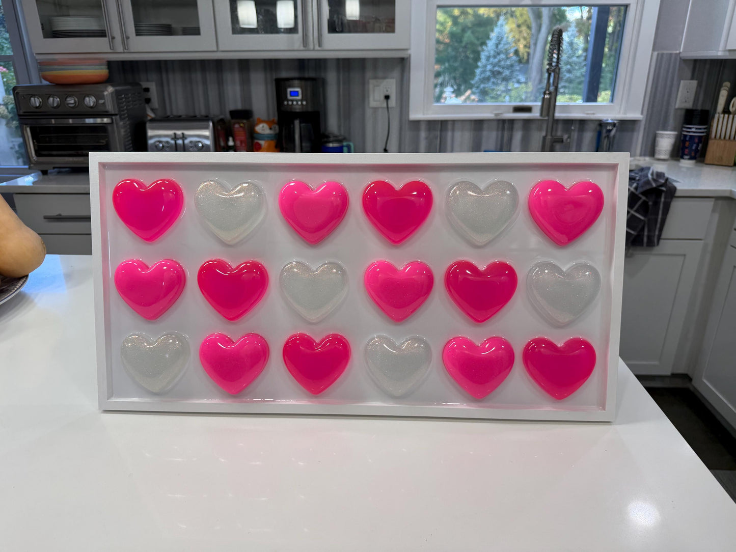 Pink Resin Gummy Hearts Pop Art: Extra Large 3D Wall Decor, Nursery Kids Room Decor, Custom Gallery Wall Art, Statement Wall
