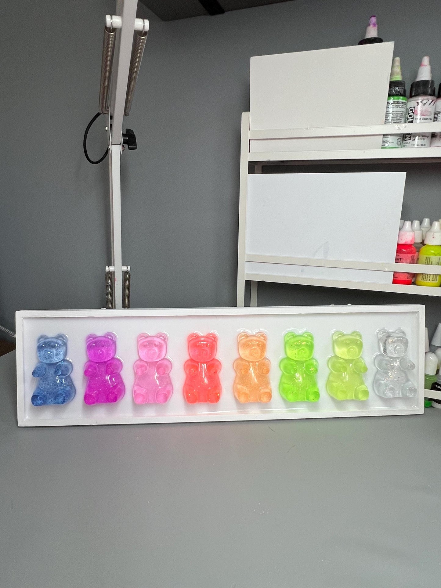 Glitter Neon Rainbow Gummy Bear Wall Art: 3D Pop Art Decor Nursery Kids Room