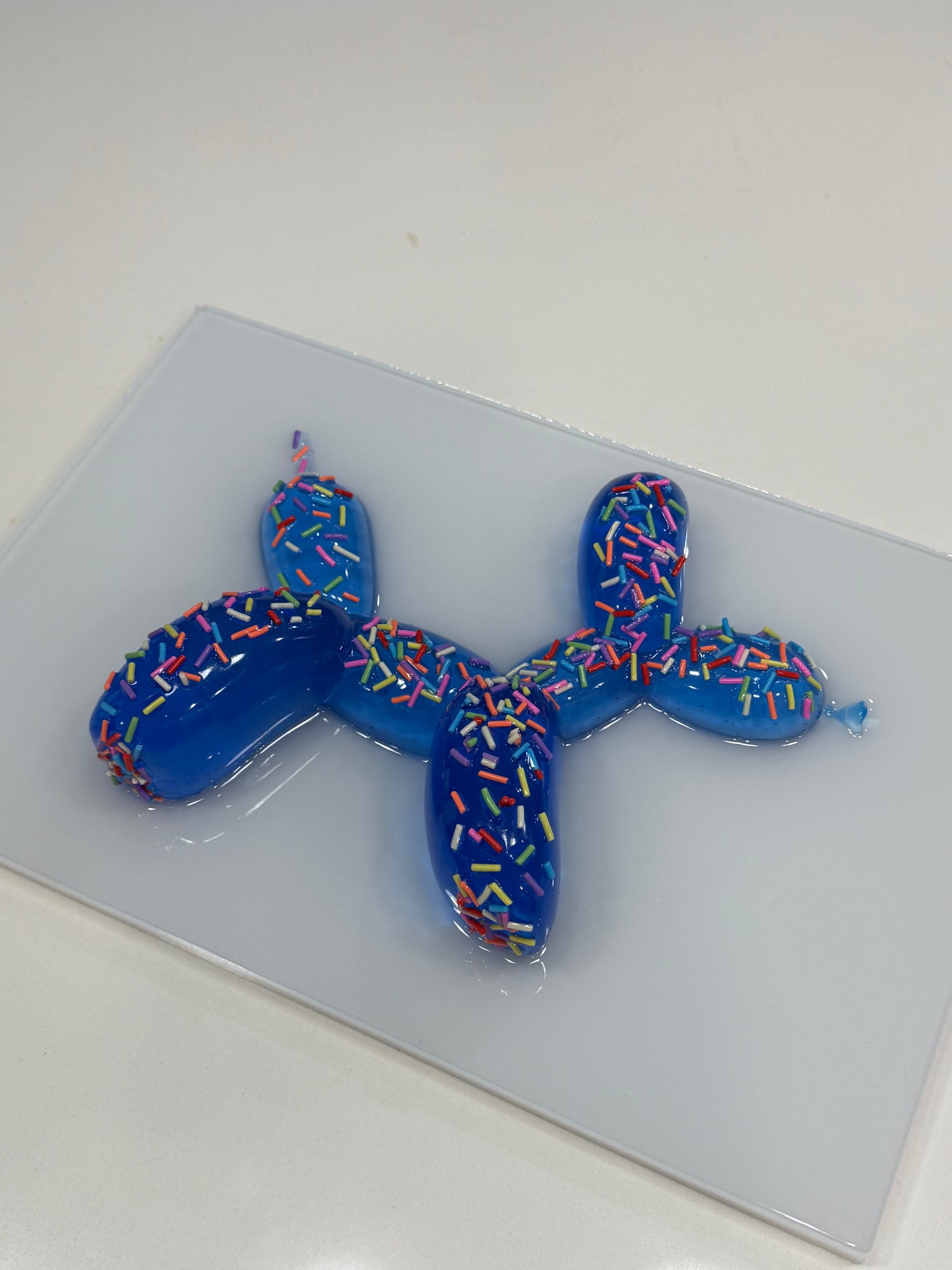 Good Boy, Extra Sprinkles – Blue Balloon Dog Resin Wall Art (12x8”)