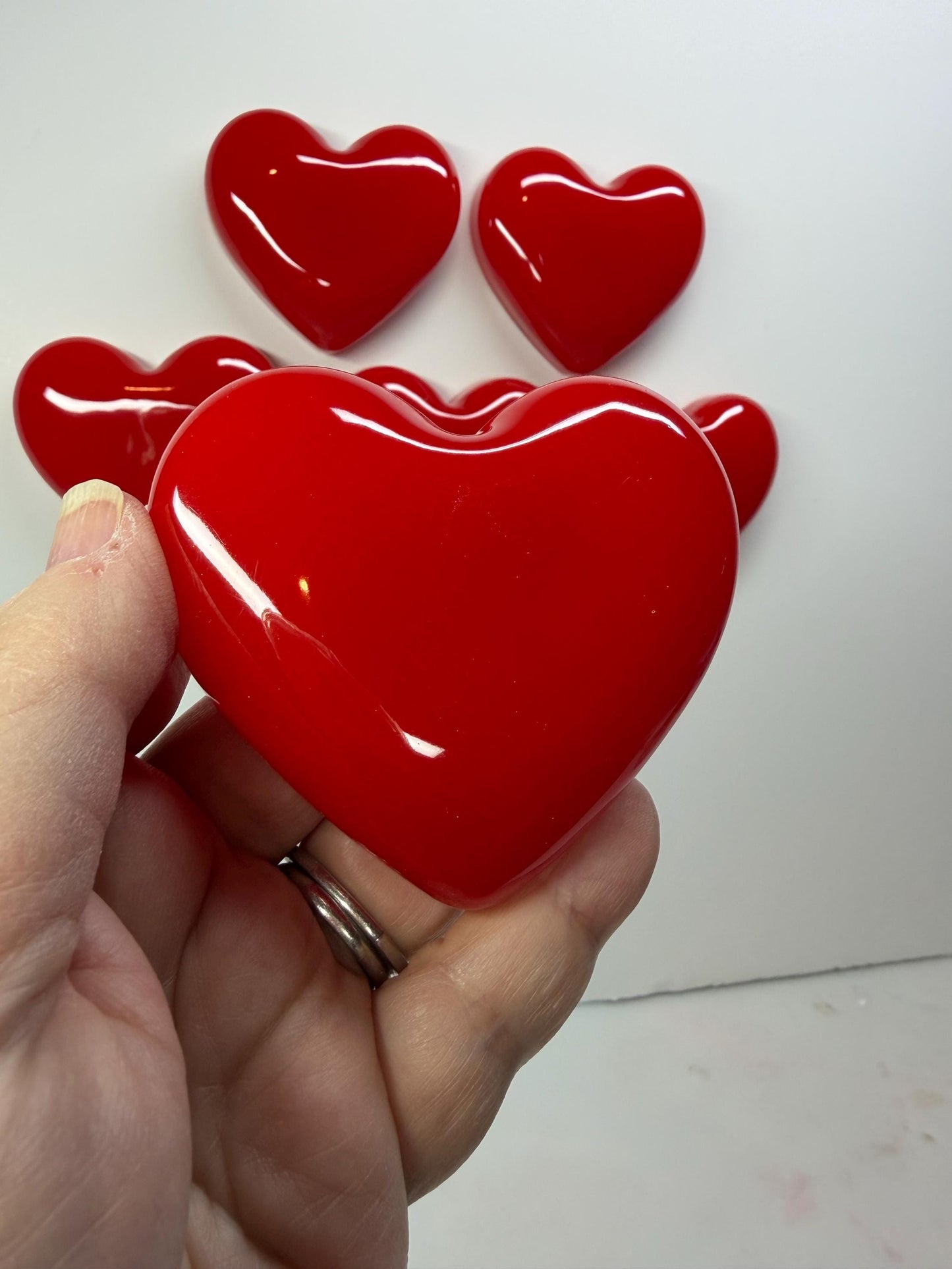 Handmade Red Resin Heart Wall Hanging | 3x3 Valentine Wall Decor | Glossy Pop Art Heart | Small Love Gift | Modern Romantic Art