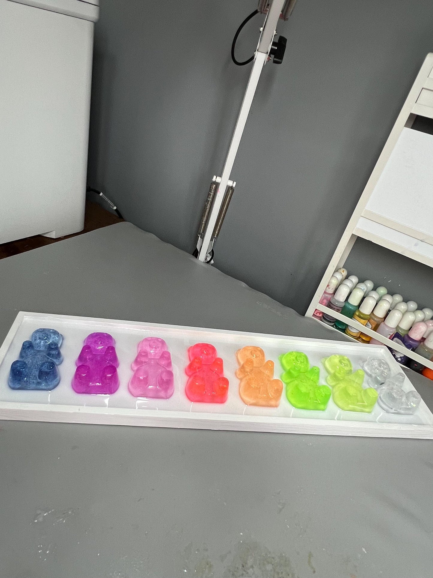 Glitter Neon Rainbow Gummy Bear Wall Art: 3D Pop Art Decor Nursery Kids Room