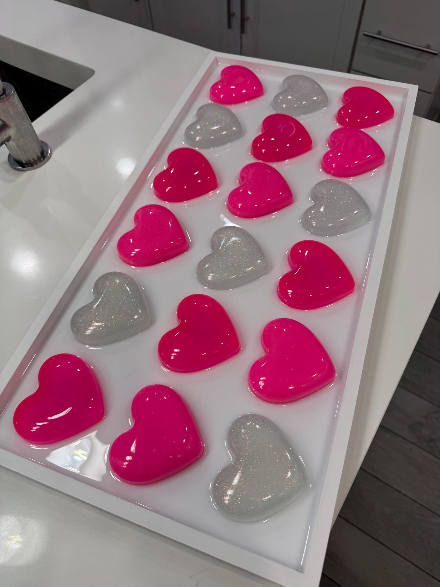 Pink Resin Gummy Hearts Pop Art: Extra Large 3D Wall Decor, Nursery Kids Room Decor, Custom Gallery Wall Art, Statement Wall