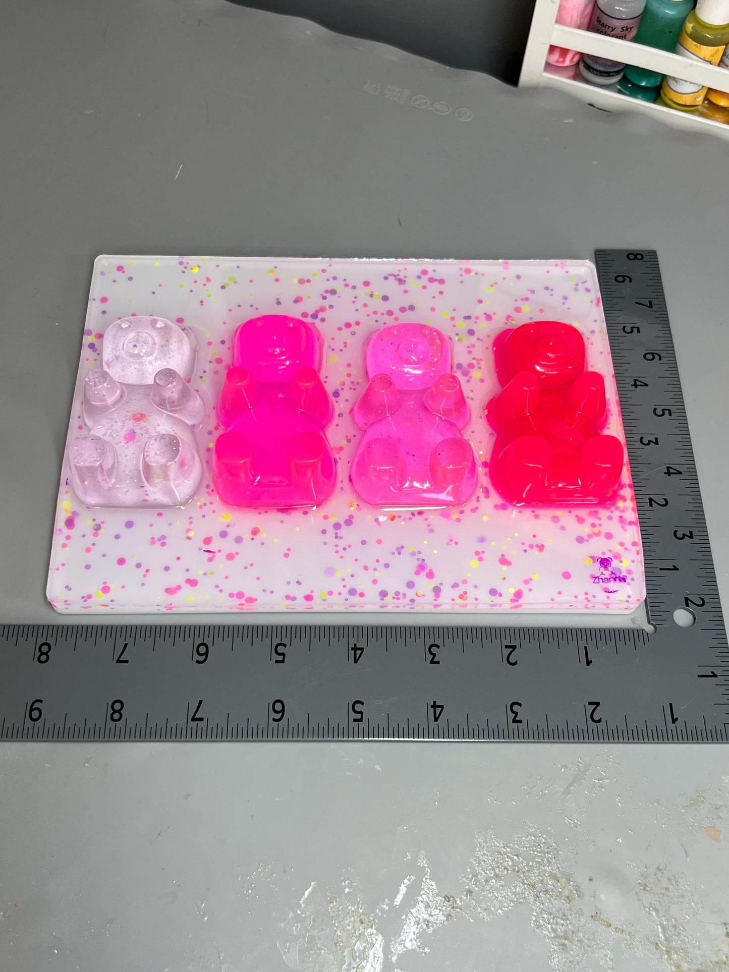 Neon Pink Resin Gummy Bear Wall Art: 3D Pop Art, Nursery Decor