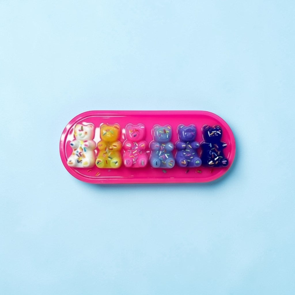 Rainbow Gummy Bear Resin Art • 13x5” Handmade Pop Art Decor • Cute Candy Sprinkle Sculpture • Freestanding or Wall Hanging