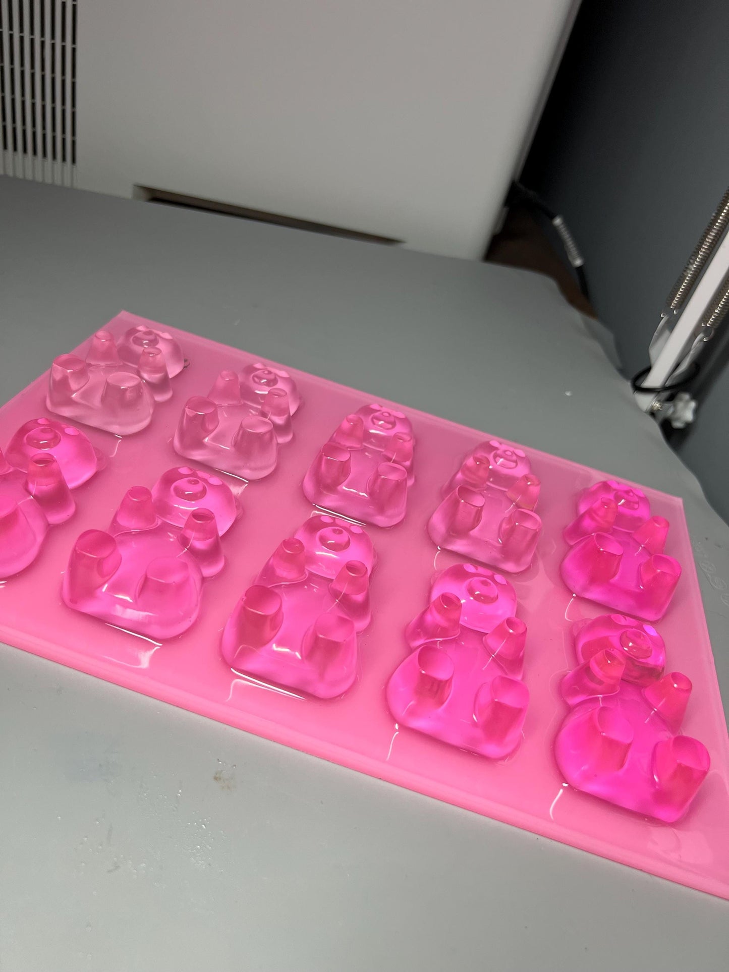 Handmade 3D Pink Gummy Bear Wall Art: Nursery Decor (12x8 inches)