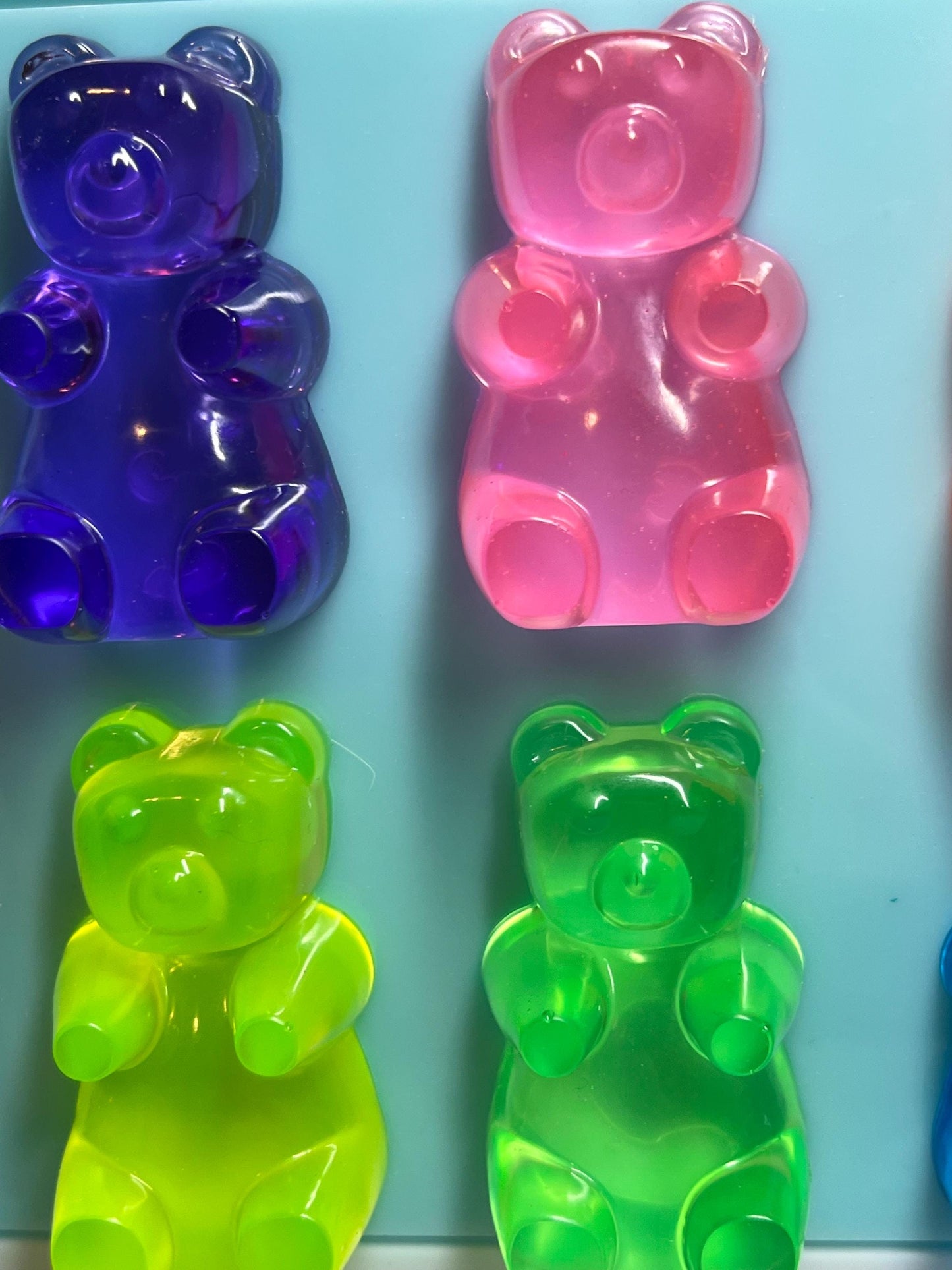 Neon Gummy Bear 3D Wall Art: Handmade Candy Decor (12x8 inches)