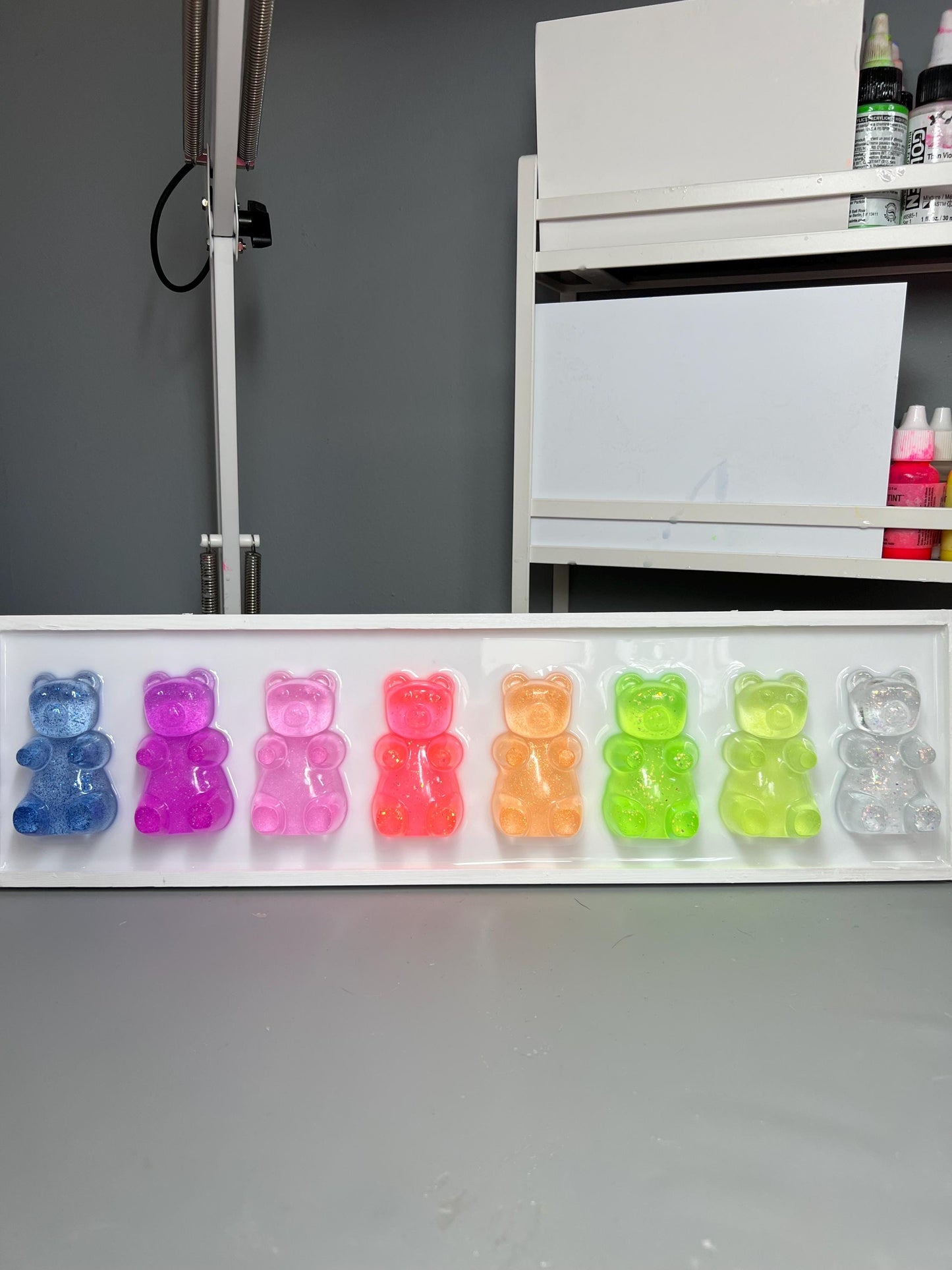 Glitter Neon Rainbow Gummy Bear Wall Art: 3D Pop Art Decor Nursery Kids Room
