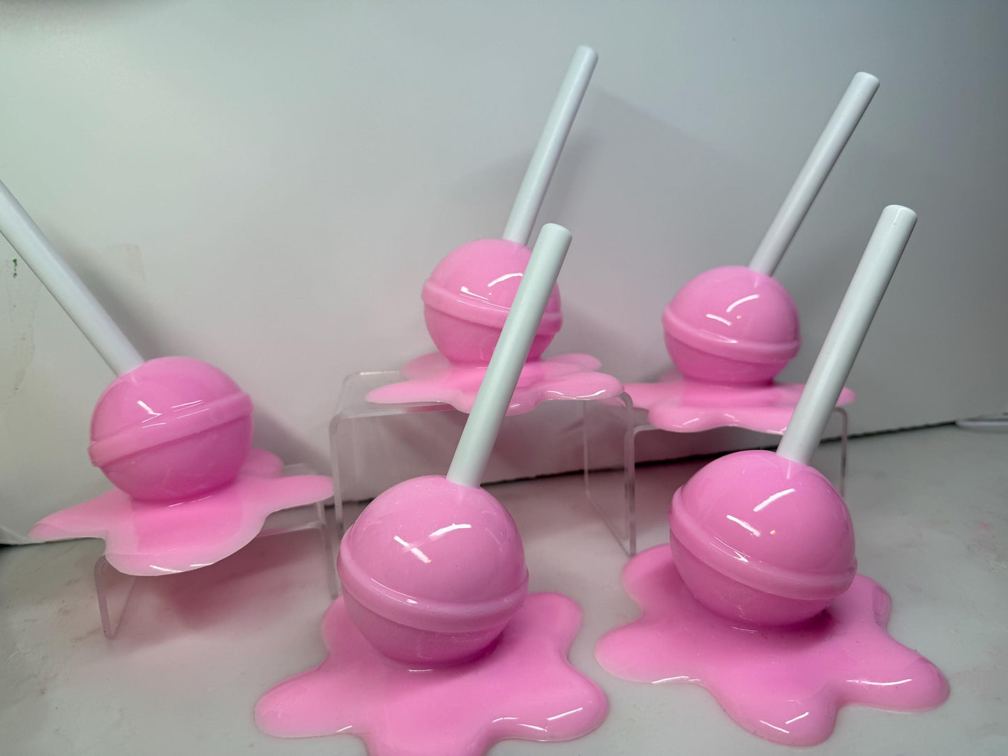 Melting Lollipop Resin Sculpture – Demure Princess Pink