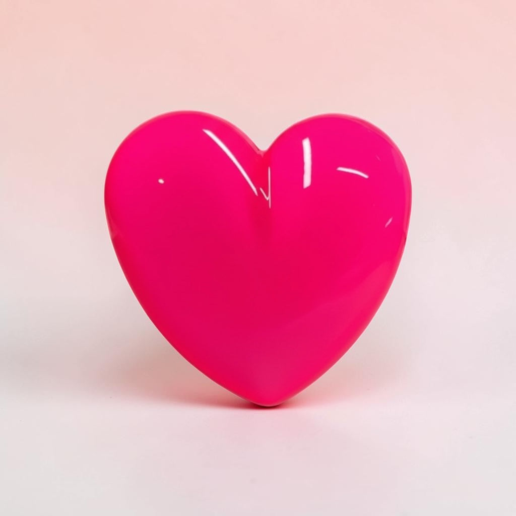 Neon Pink Resin Heart Wall Art – Glossy Candy Heart Pop Art Decor, Kawaii Dopamine Decor