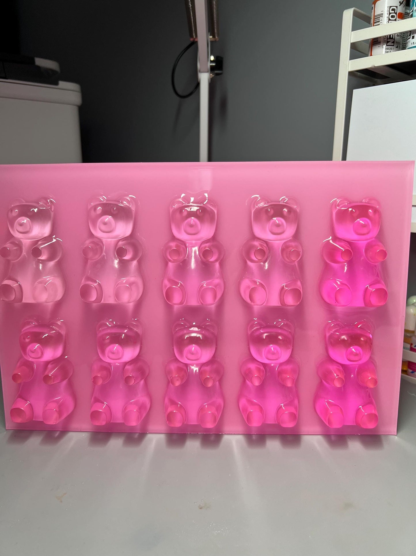 Handmade 3D Pink Gummy Bear Wall Art: Nursery Decor (12x8 inches)