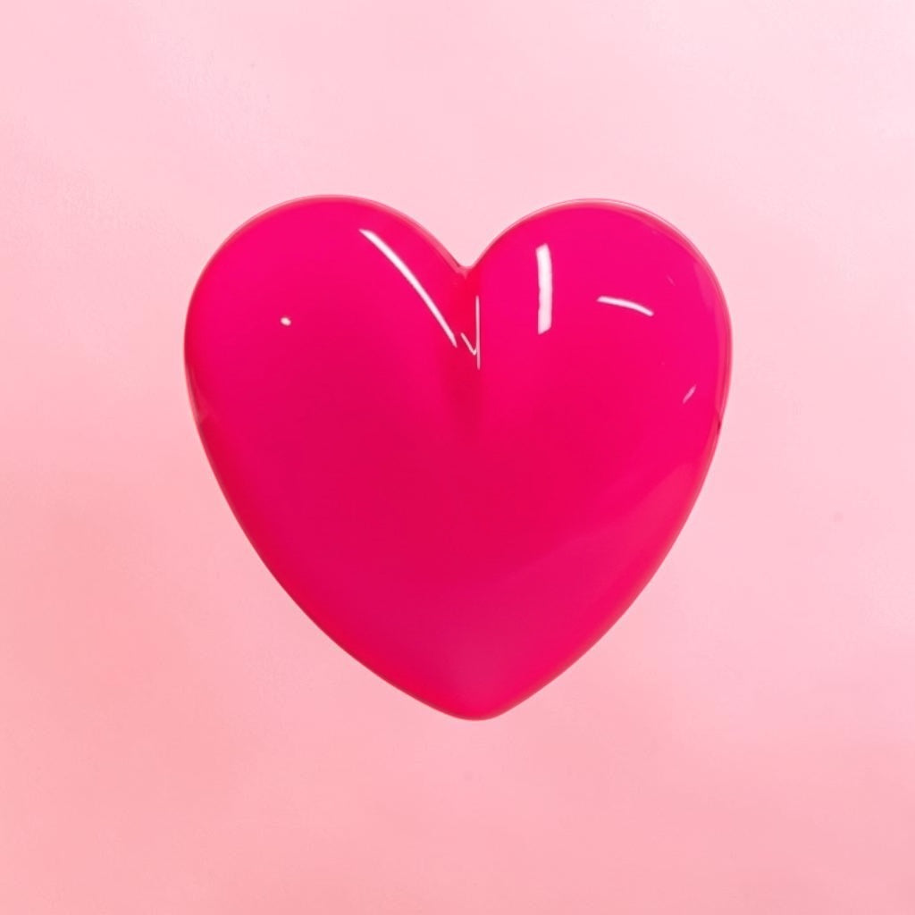 Neon Pink Resin Heart Wall Art – Glossy Candy Heart Pop Art Decor, Kawaii Dopamine Decor