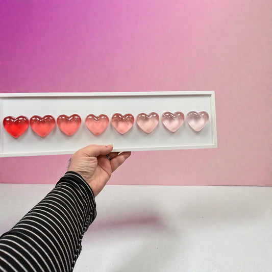 Gradient Red Resin Heart Wall Sculpture – Ombre Heart Wall Art – Pop Art Love Decor – 18x5” Ready to Hang