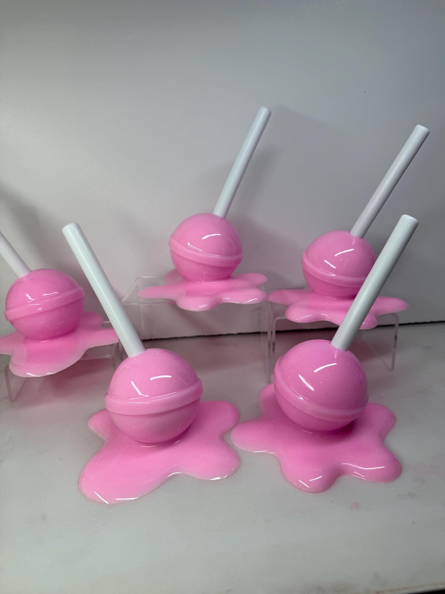 Melting Lollipop Resin Sculpture – Demure Princess Pink