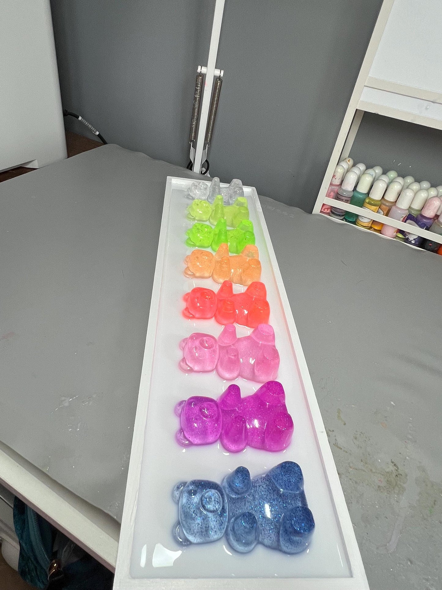Glitter Neon Rainbow Gummy Bear Wall Art: 3D Pop Art Decor Nursery Kids Room