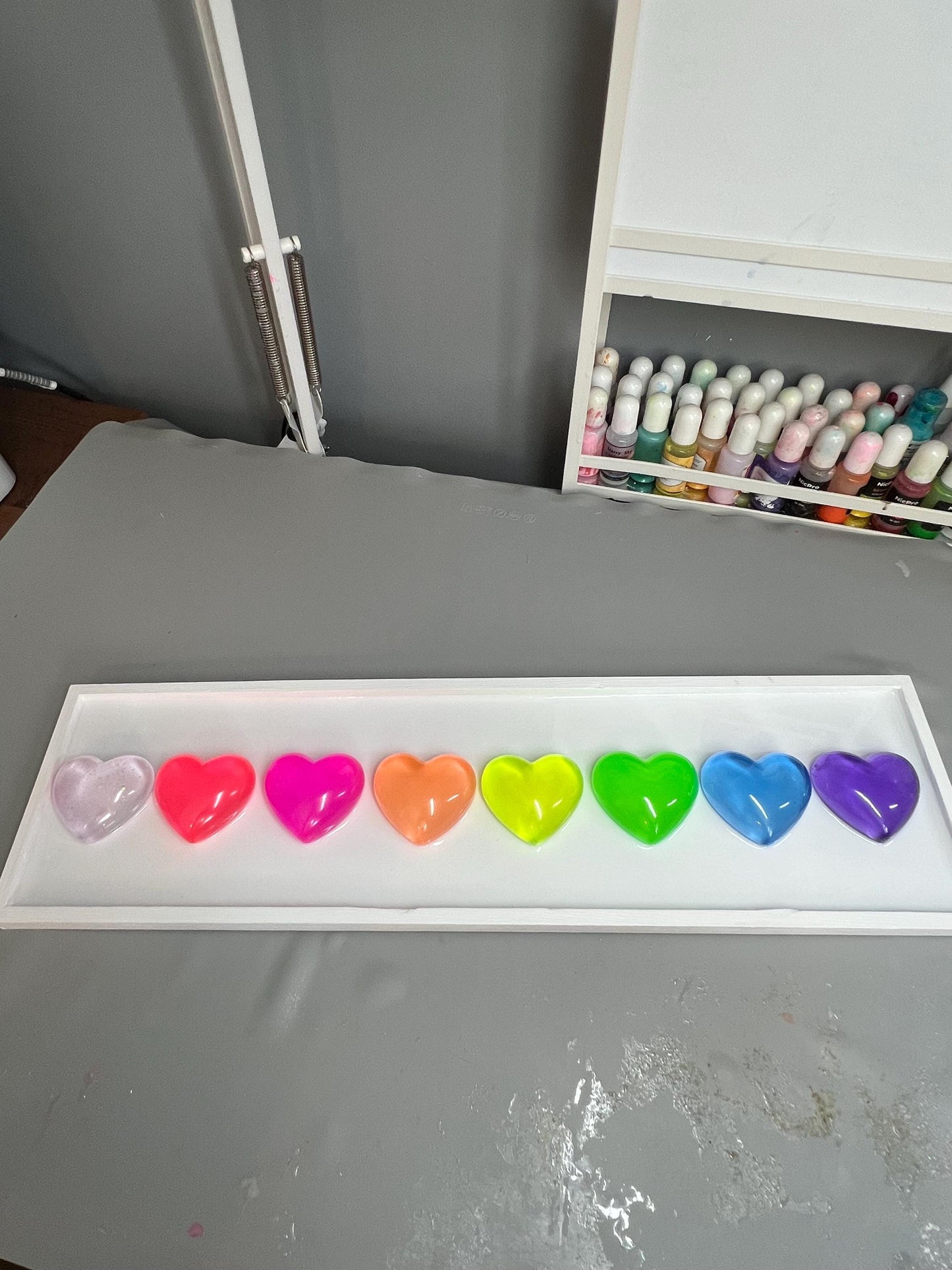 Neon Rainbow Resin Gummy Hearts Wall Art: 3D Pop Art, Dopamine Decor, Nursery Room Wall Hanging, Dopamine Decor Free US Shipping