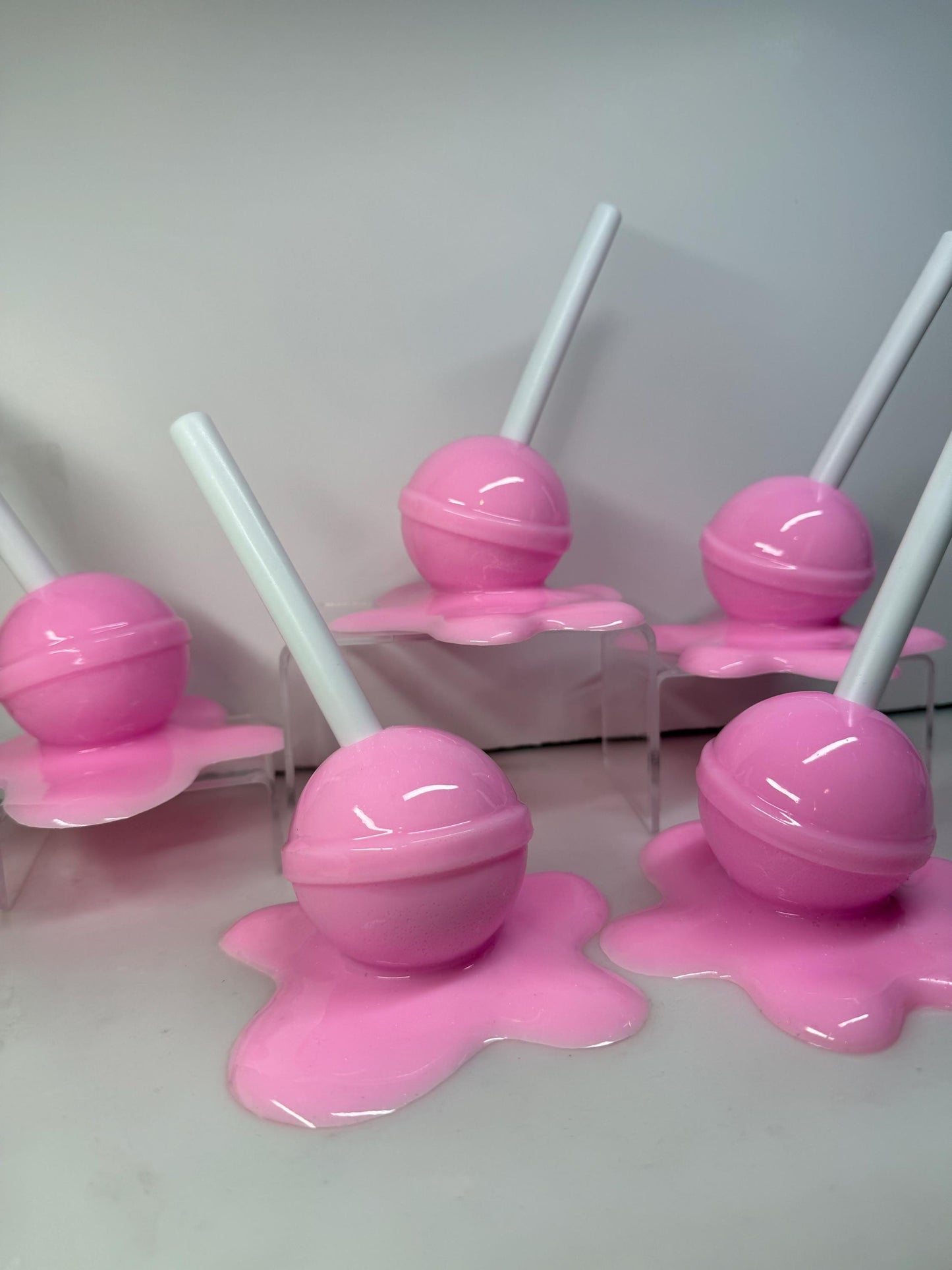Melting Lollipop Resin Sculpture – Demure Princess Pink