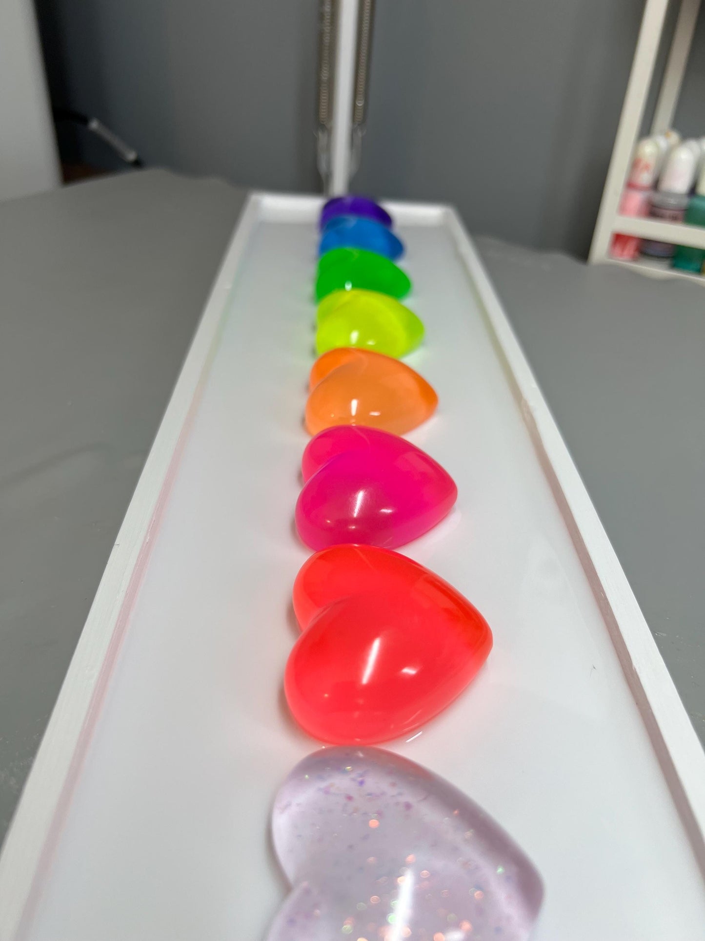 Neon Rainbow Resin Gummy Hearts Wall Art: 3D Pop Art, Dopamine Decor, Nursery Room Wall Hanging, Dopamine Decor Free US Shipping