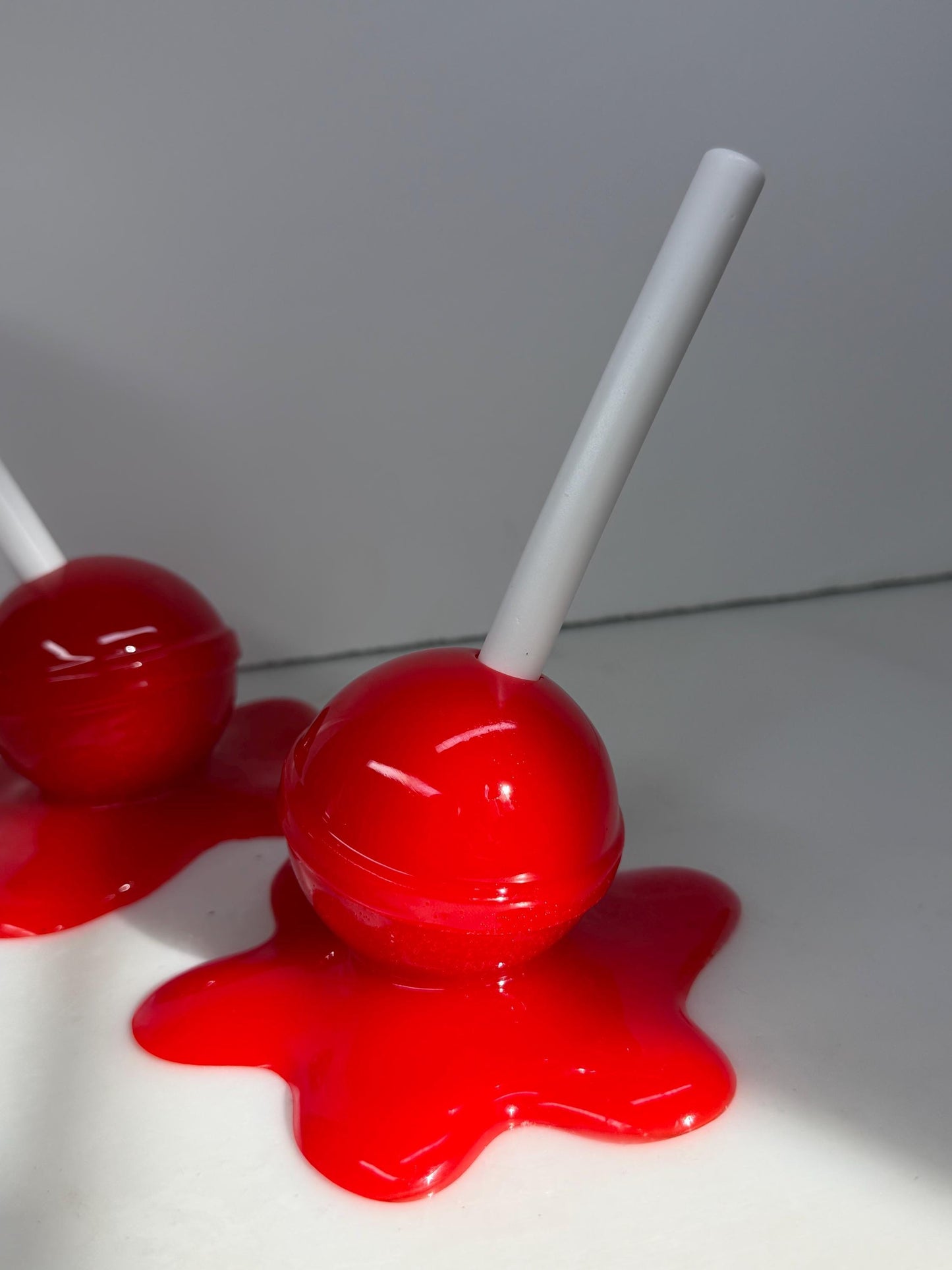 Melting Lollipop Extra Large Pop Art Decor Red, Resin Sculpture, Candy Art