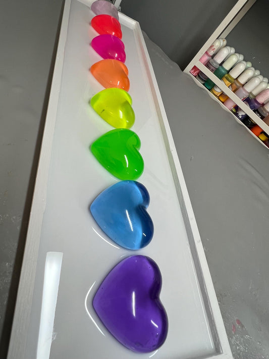 Neon Rainbow Resin Gummy Hearts Wall Art: 3D Pop Art, Dopamine Decor, Nursery Room Wall Hanging, Dopamine Decor Free US Shipping