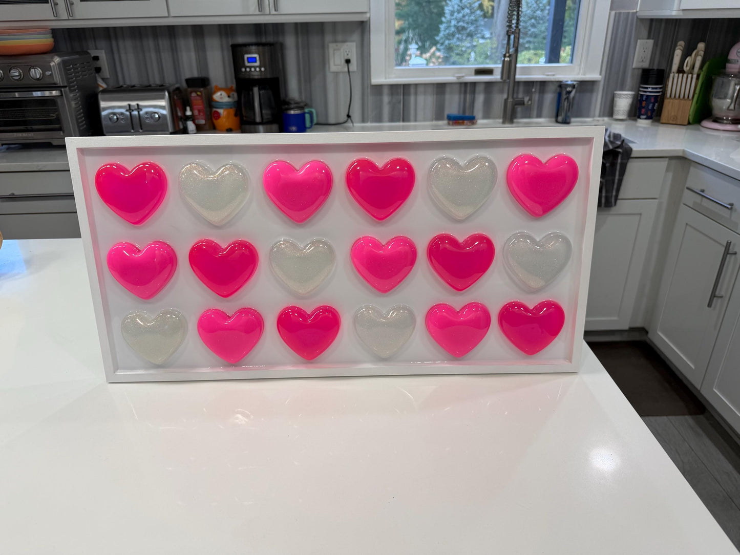 Pink Resin Gummy Hearts Pop Art: Extra Large 3D Wall Decor, Nursery Kids Room Decor, Custom Gallery Wall Art, Statement Wall