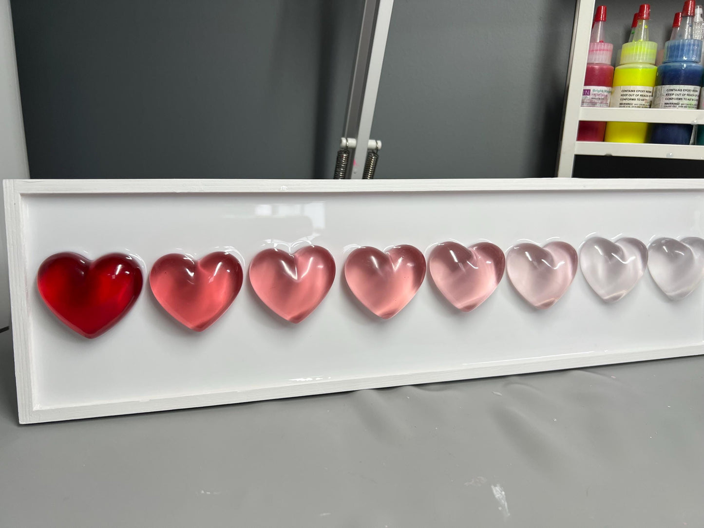 Red Ombré Resin Gummy Hearts Wall Art: 3D Pop Art| Dopamine Decor| Fake Food