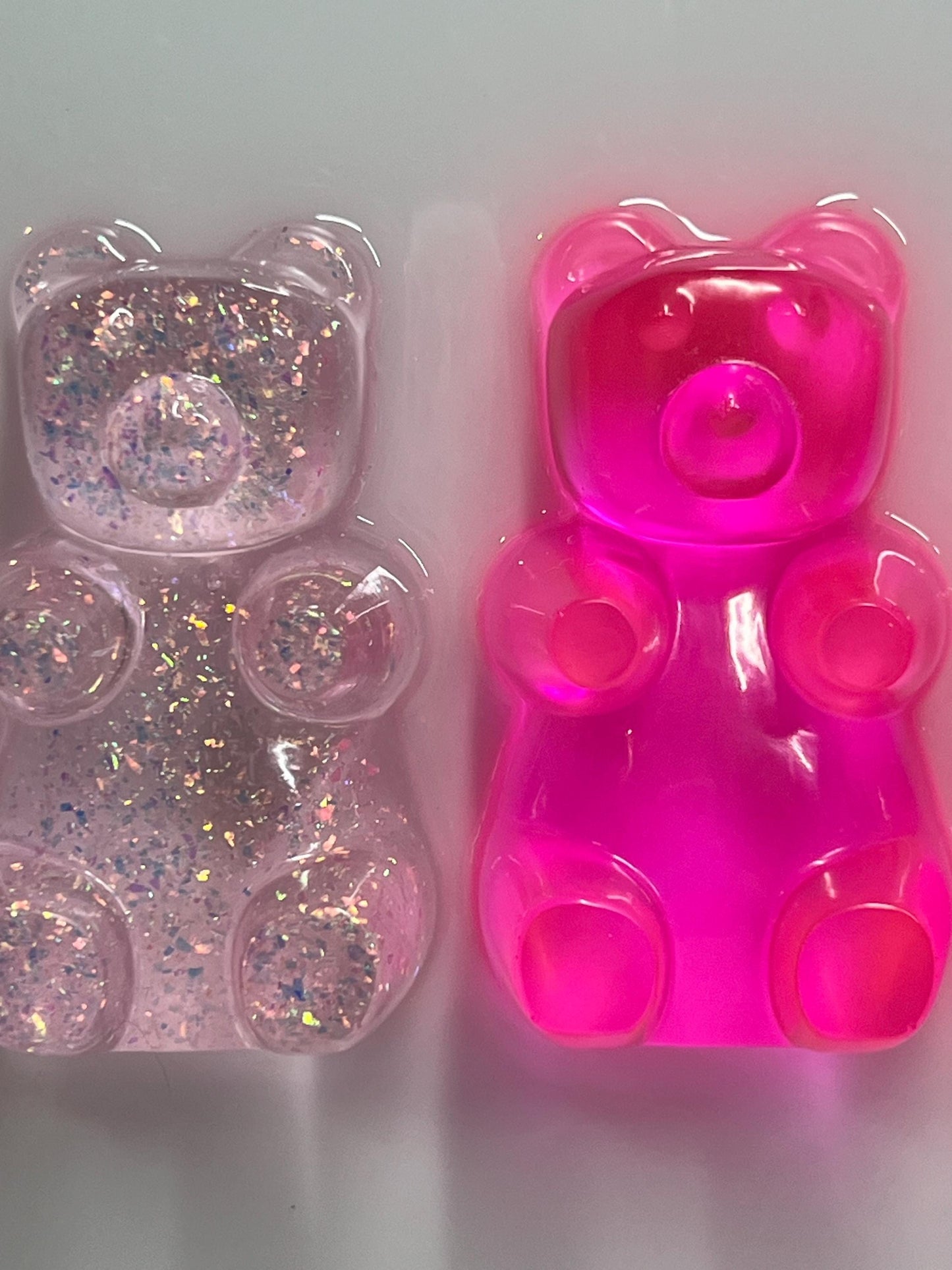 Neon Pink Resin Gummy Bear Wall Art: 3D Pop Art Decor
