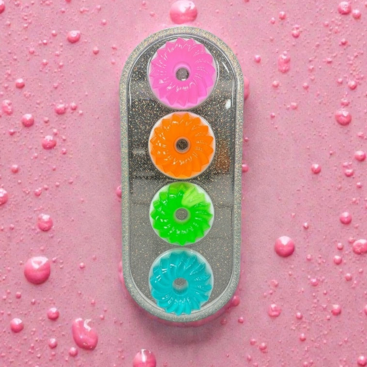 Neon Jelly Cake Wall Art 13x5 Resin Pop Art – Rainbow Gummy Dessert Decor – Maximalist Candy Wall Hanging