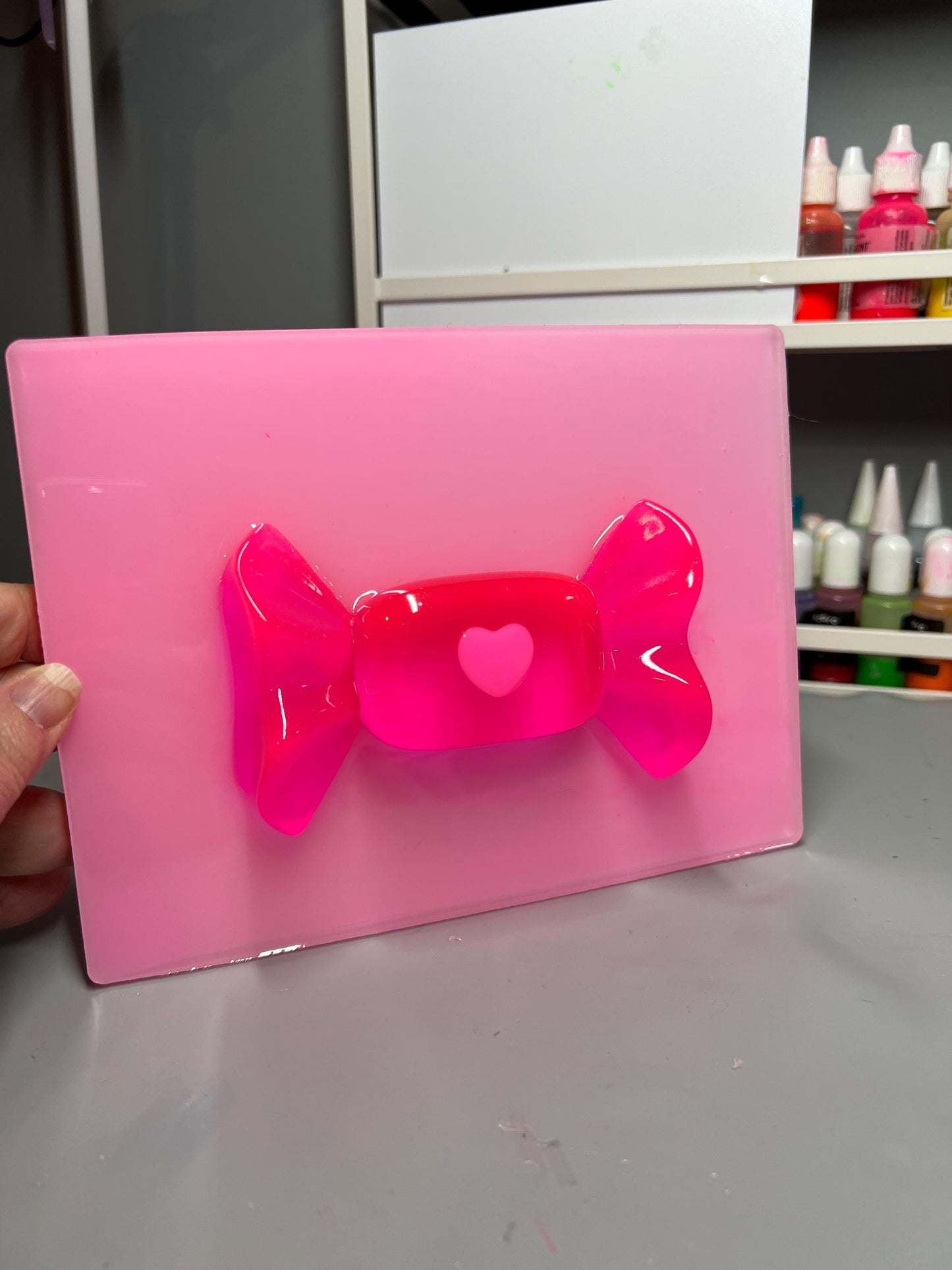 Pink Resin Gummy Candy Wall Art: 3D Pop Art Nursery Decor