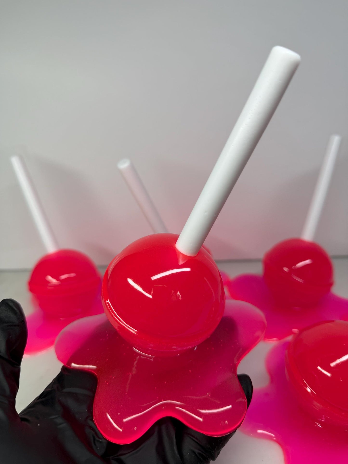 Melting Lollipop Extra Large Pop Art Decor Dopamine Neon Pink, Resin Sculpture, Candy Art