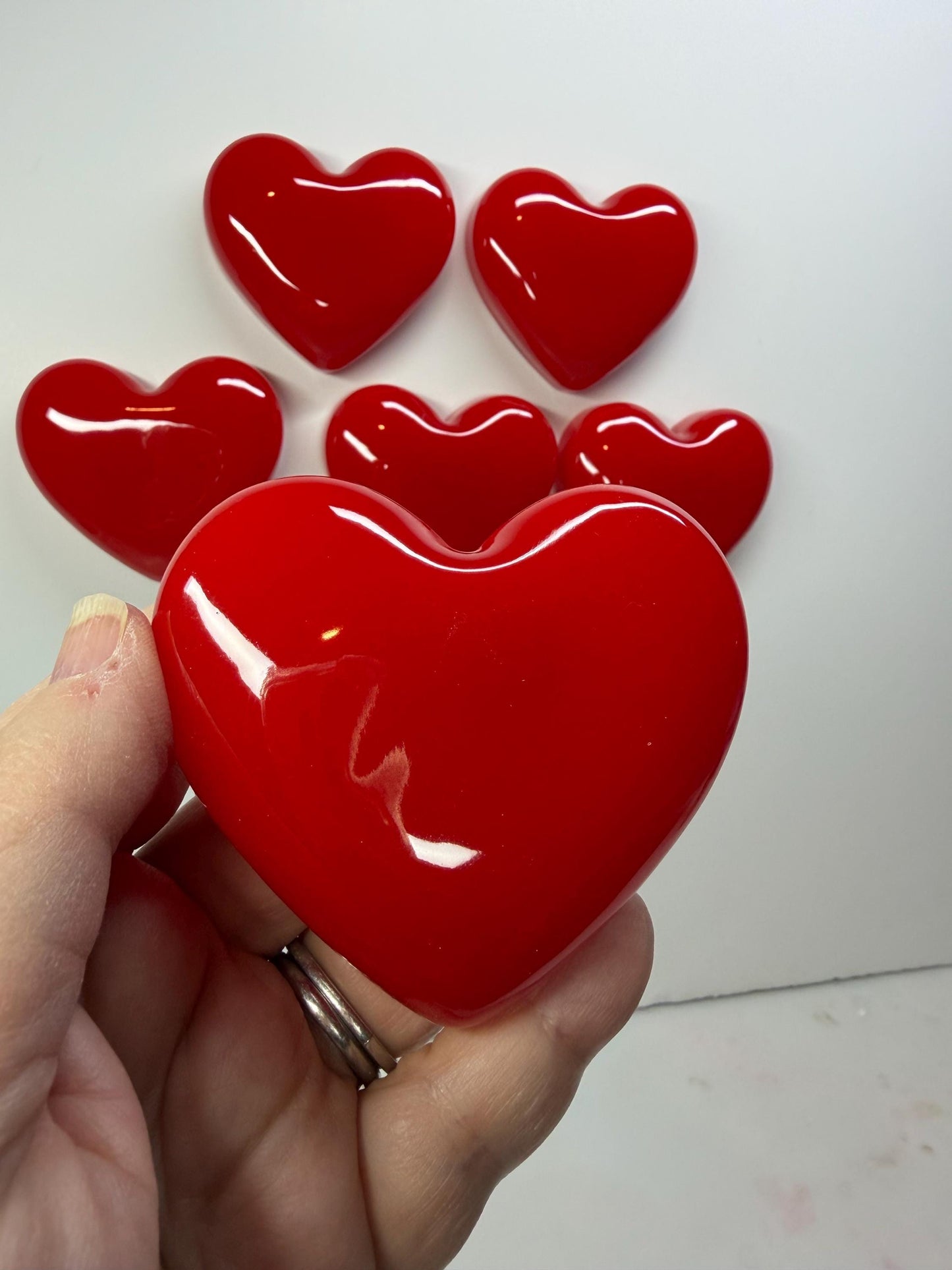Handmade Red Resin Heart Wall Hanging | 3x3 Valentine Wall Decor | Glossy Pop Art Heart | Small Love Gift | Modern Romantic Art