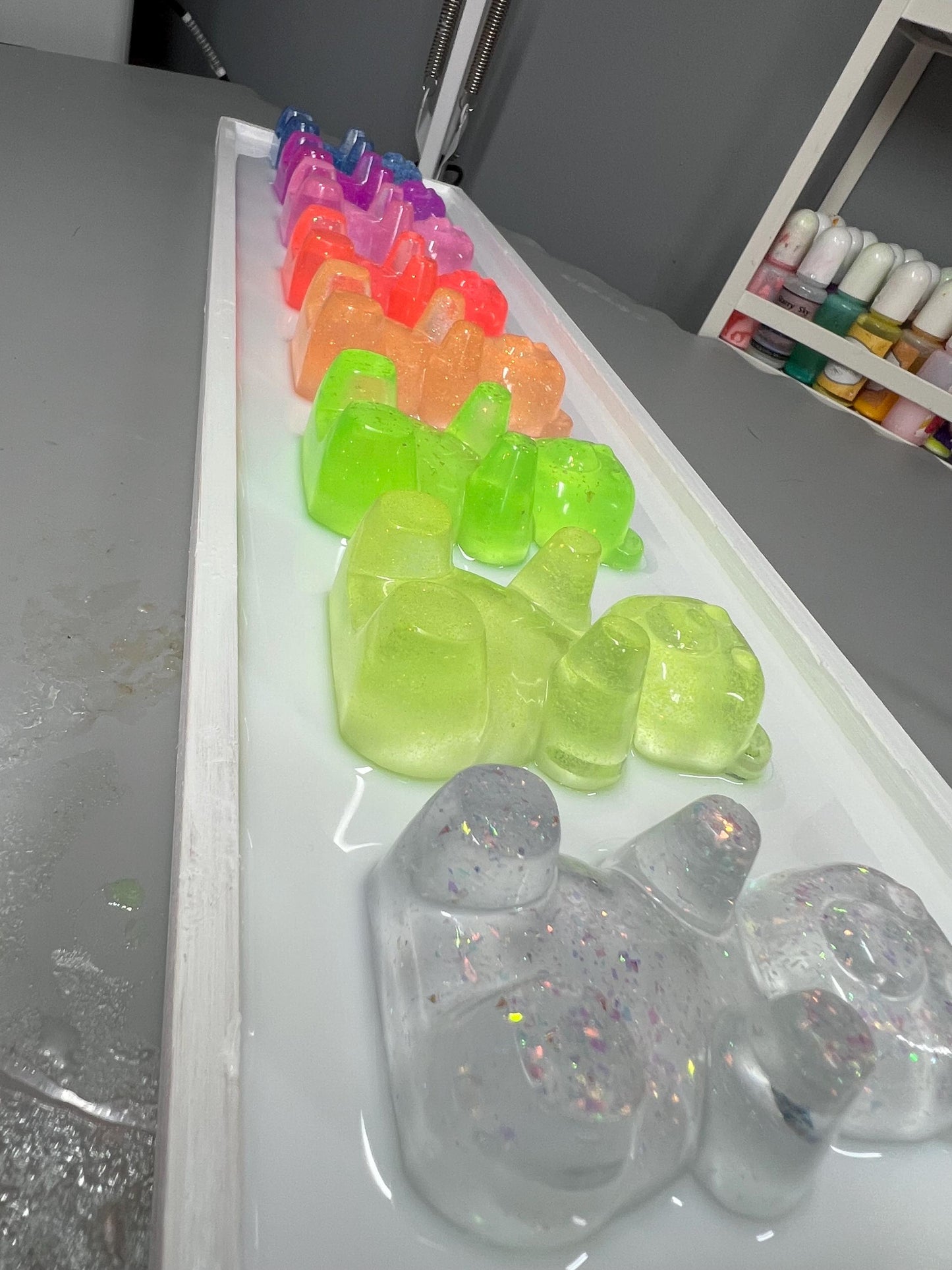 Glitter Neon Rainbow Gummy Bear Wall Art: 3D Pop Art Decor Nursery Kids Room