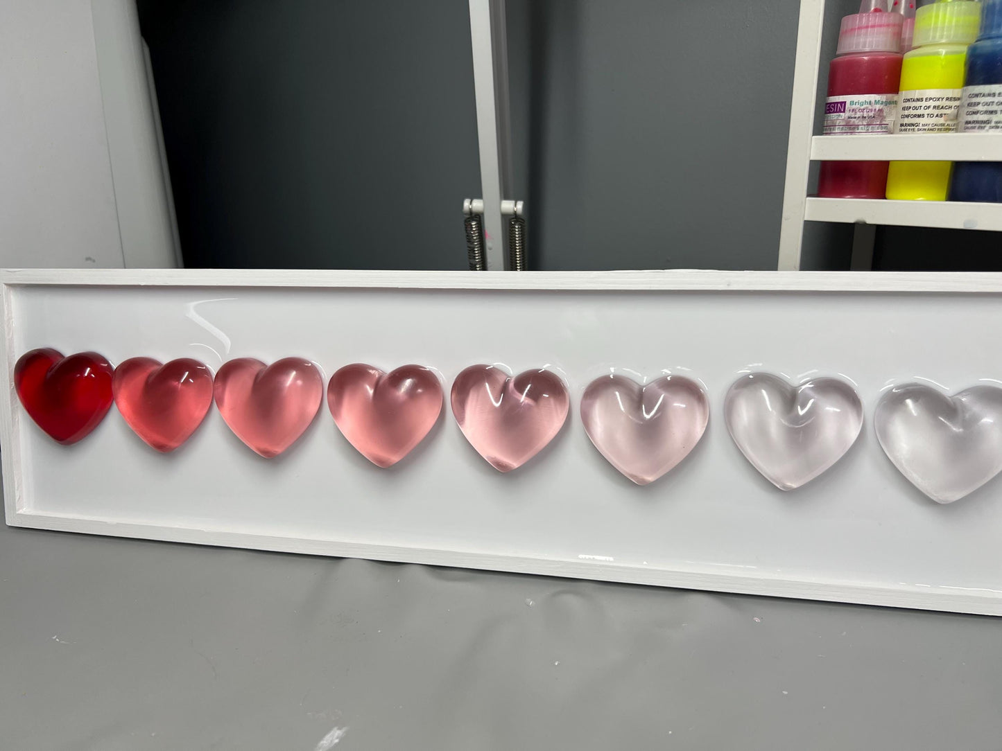 Red Ombré Resin Gummy Hearts Wall Art: 3D Pop Art| Dopamine Decor| Fake Food