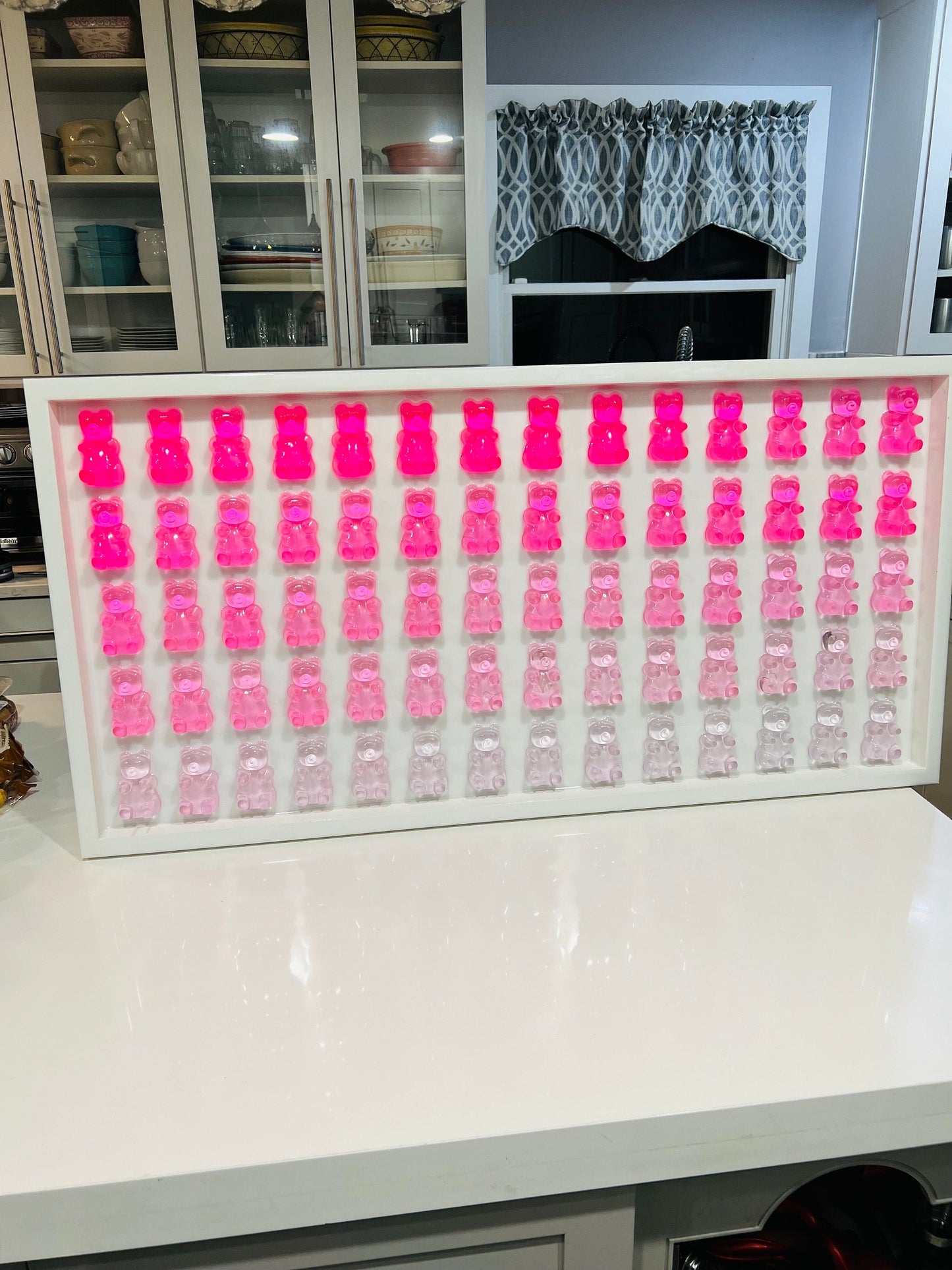 Pink Ombre Resin Gummy Bear Wall Art: 3D Neon Pop Decor Nursery Kids Decor, Custom Nursery Art, Jumbo Gallery Wall, Statement Wall Hanging