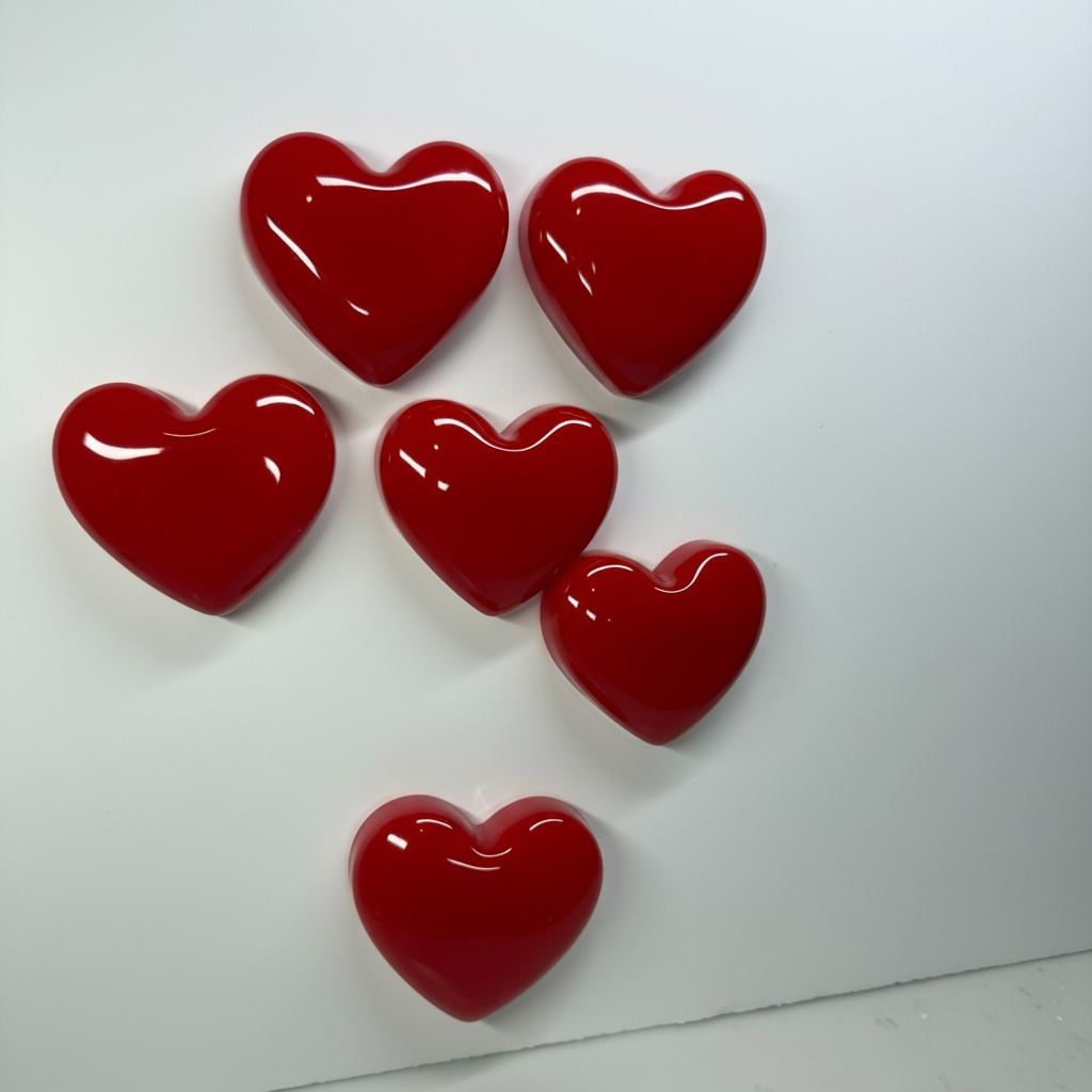 Handmade Red Resin Heart Wall Hanging | 3x3 Valentine Wall Decor | Glossy Pop Art Heart | Small Love Gift | Modern Romantic Art