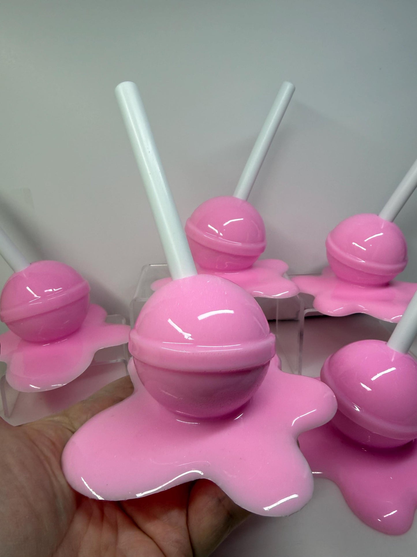 Melting Lollipop Resin Sculpture – Demure Princess Pink