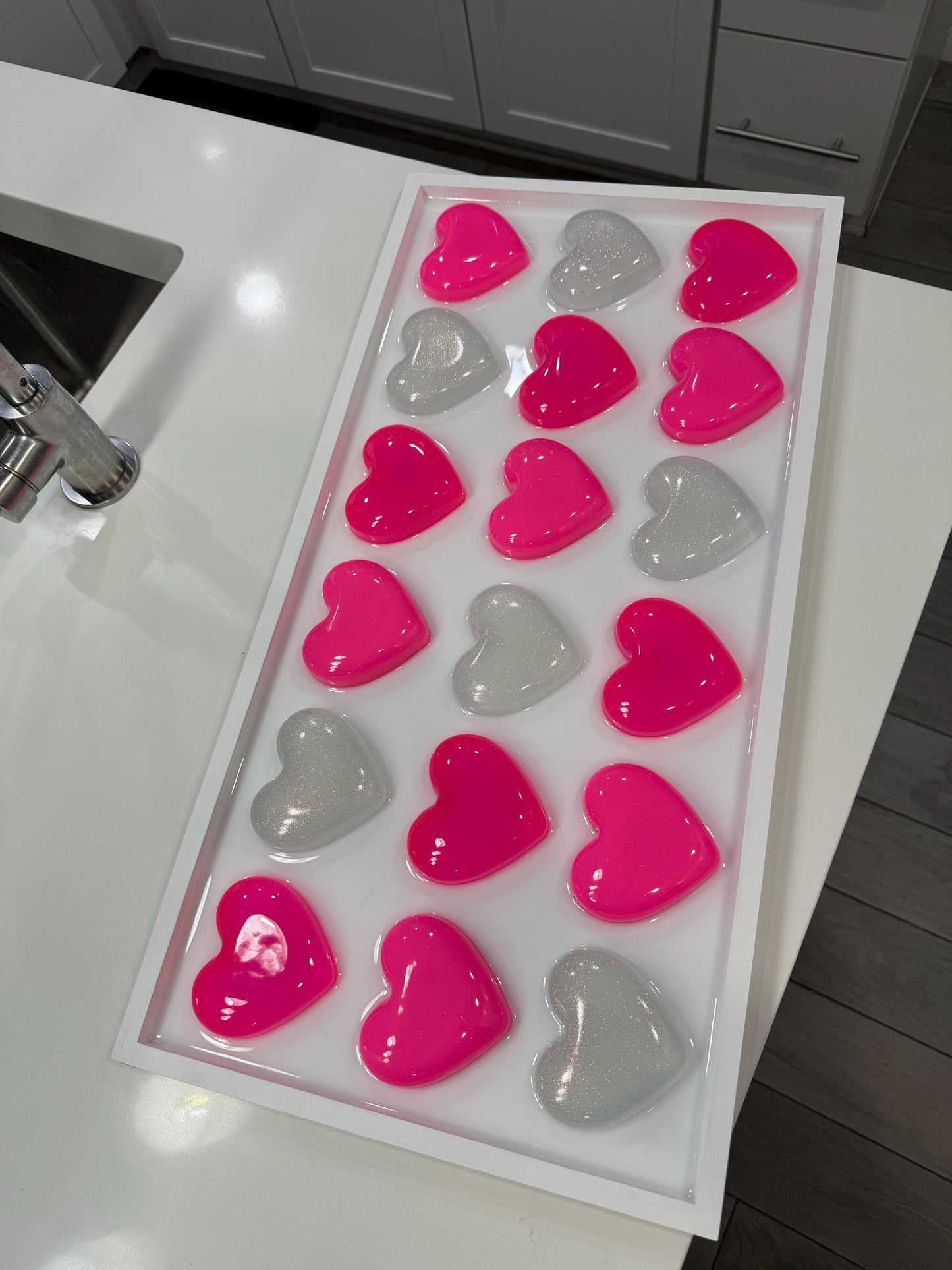 Pink Resin Gummy Hearts Pop Art: Extra Large 3D Wall Decor, Nursery Kids Room Decor, Custom Gallery Wall Art, Statement Wall