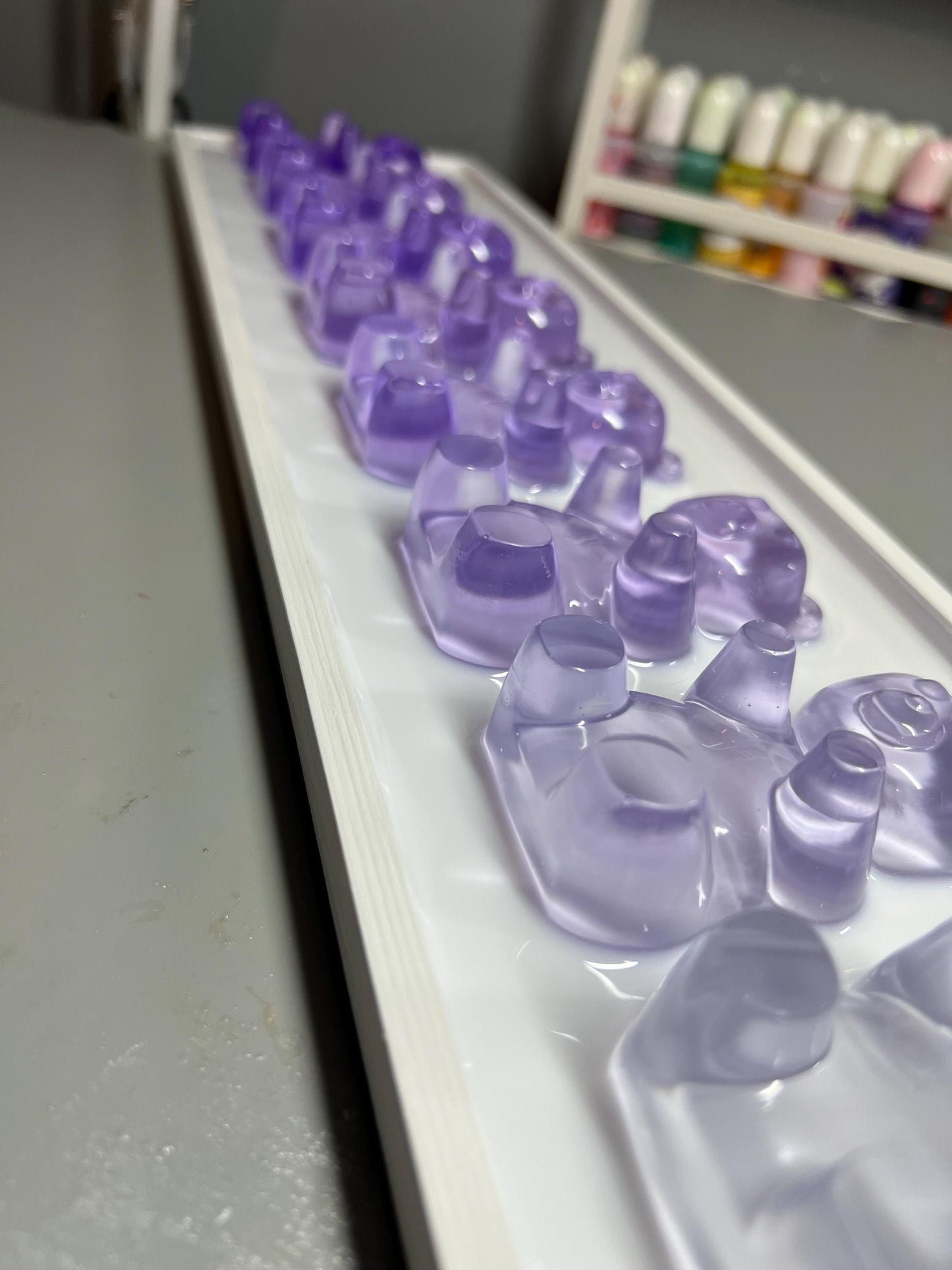 Purple Violet Ombre Resin Gummy Bear Wall Art: 3D Candy Pop Art