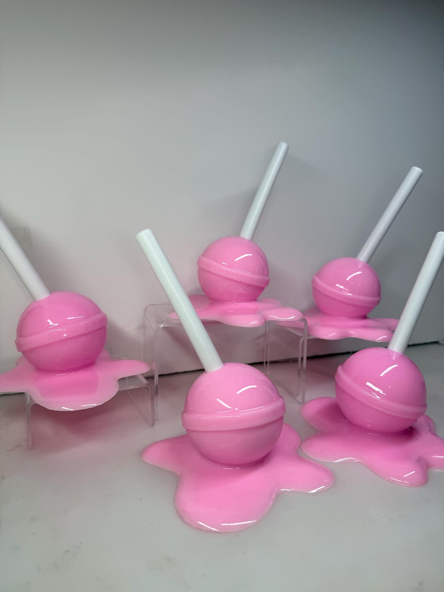 Melting Lollipop Resin Sculpture – Demure Princess Pink