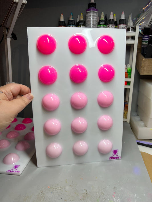 Pink Ombre Gumballs Painting: 3D Resin Pop Art (12x8 inches)