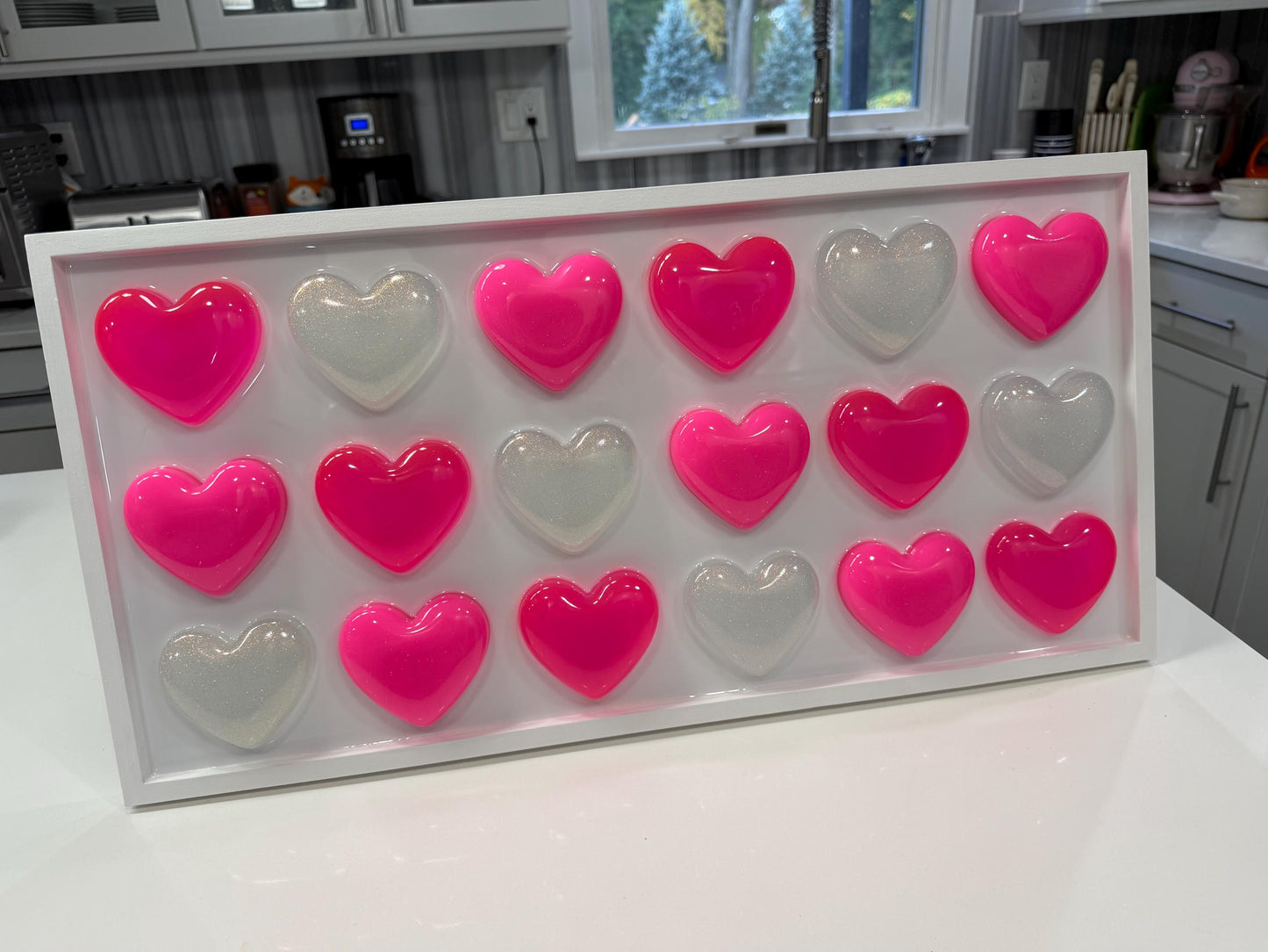 Pink Resin Gummy Hearts Pop Art: Extra Large 3D Wall Decor, Nursery Kids Room Decor, Custom Gallery Wall Art, Statement Wall