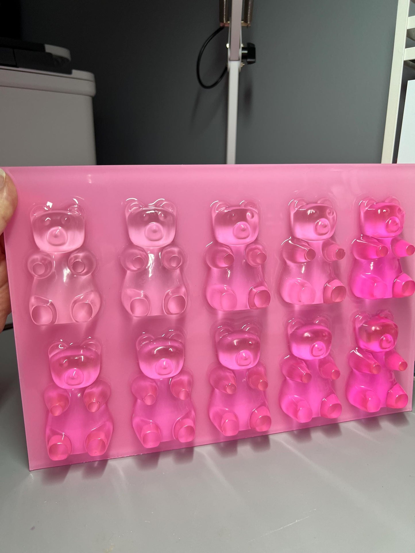 Handmade 3D Pink Gummy Bear Wall Art: Nursery Decor (12x8 inches)