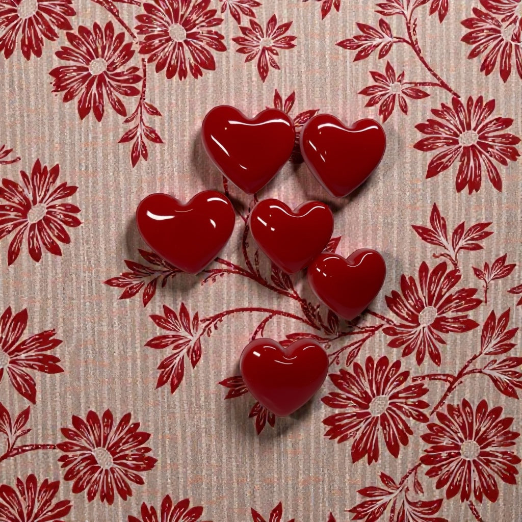 Handmade Red Resin Heart Wall Hanging | 3x3 Valentine Wall Decor | Glossy Pop Art Heart | Small Love Gift | Modern Romantic Art