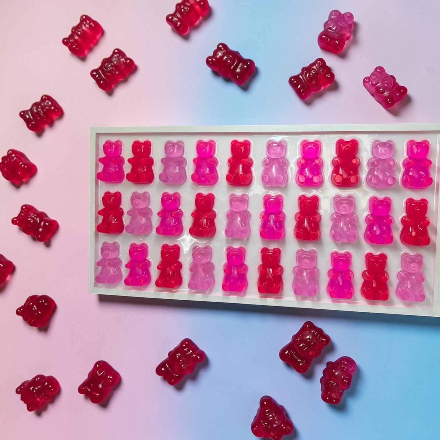 Shades of Pinks Extra Large Pink Resin Gummy Bear Wall Art: 3D Pop Art Decor Glitter, Pink Dopamine Statement Wall Decor