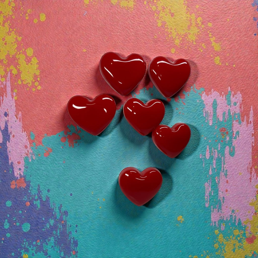 Handmade Red Resin Heart Wall Hanging | 3x3 Valentine Wall Decor | Glossy Pop Art Heart | Small Love Gift | Modern Romantic Art